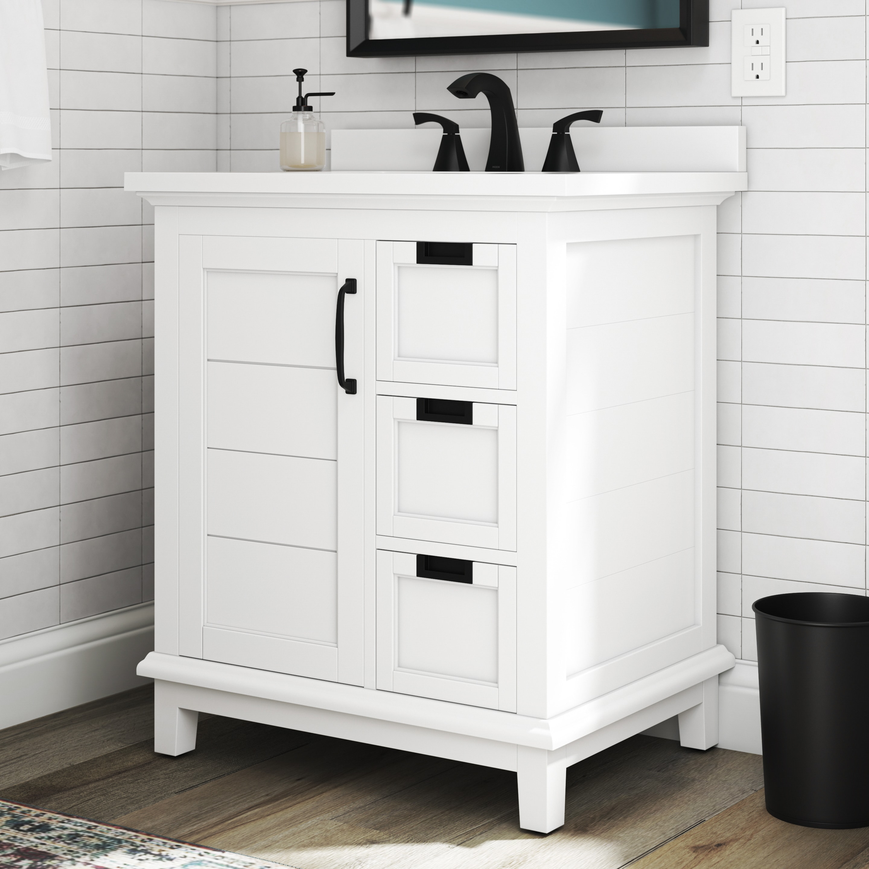 allen + roth Clarita 30-in White Undermount Single Sink Bathroom Vanity ...