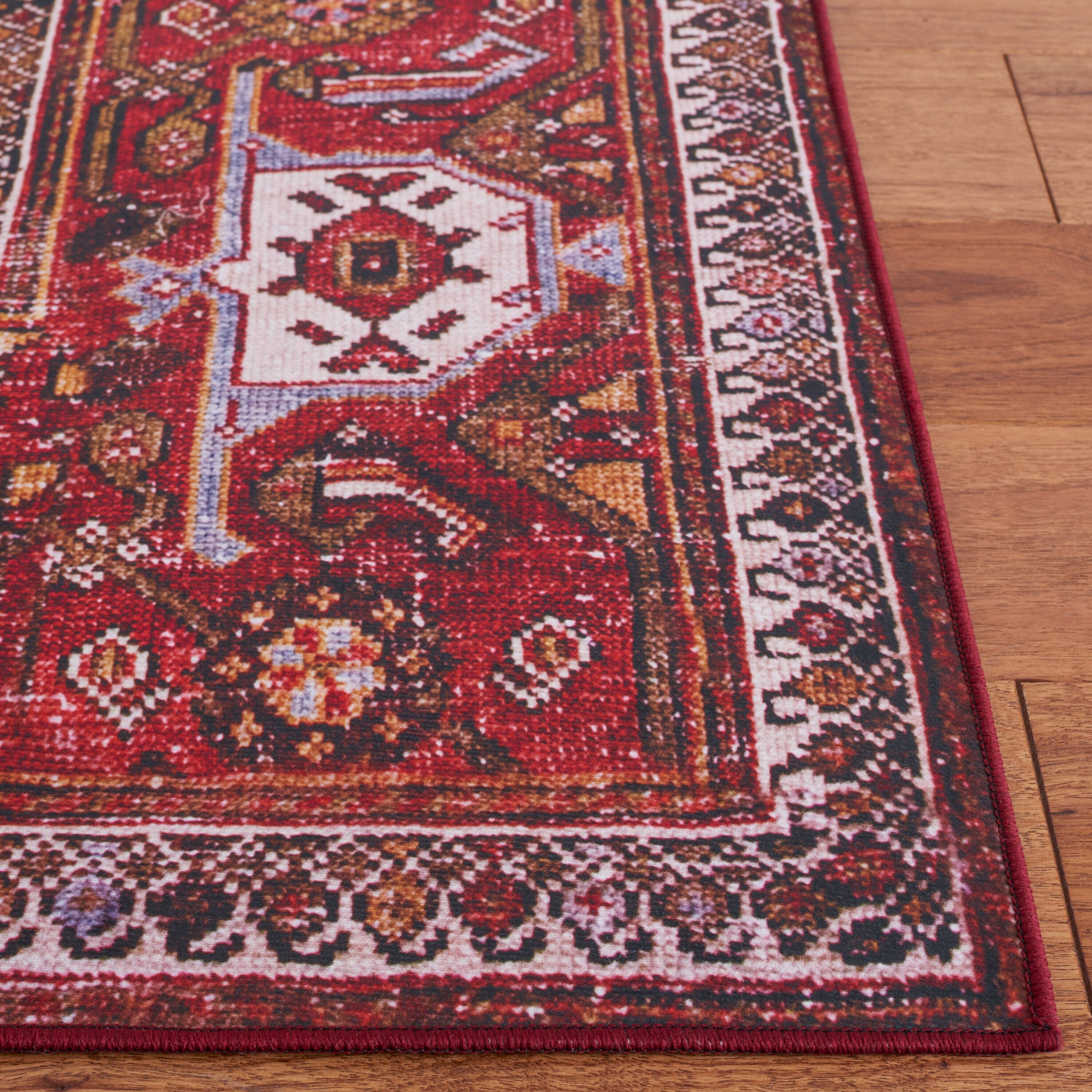 Elegant Tucson Blue Rectangular Easy-Care Synthetic Rug