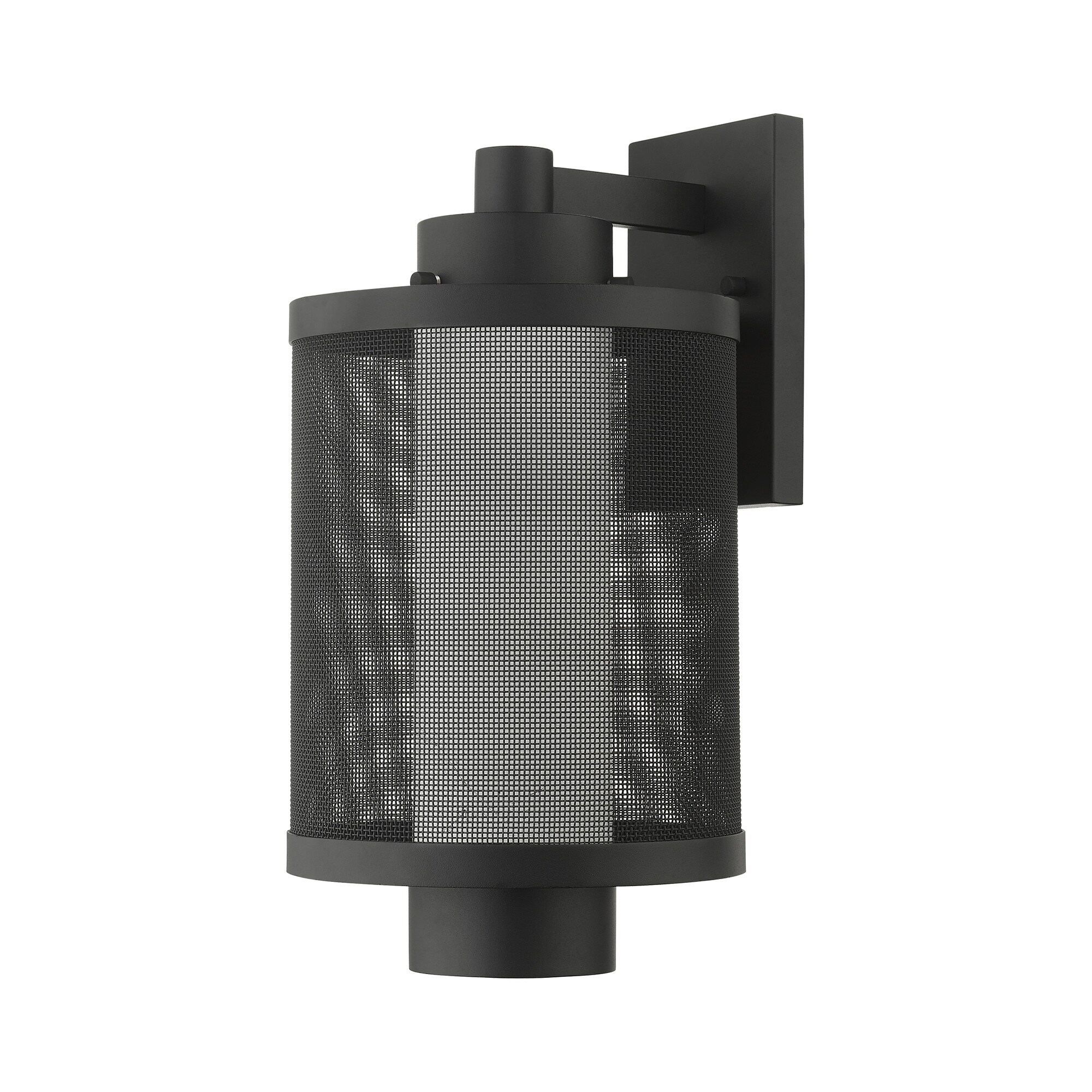 Nottingham Textured Black Stainless Steel Outdoor Wall Lantern