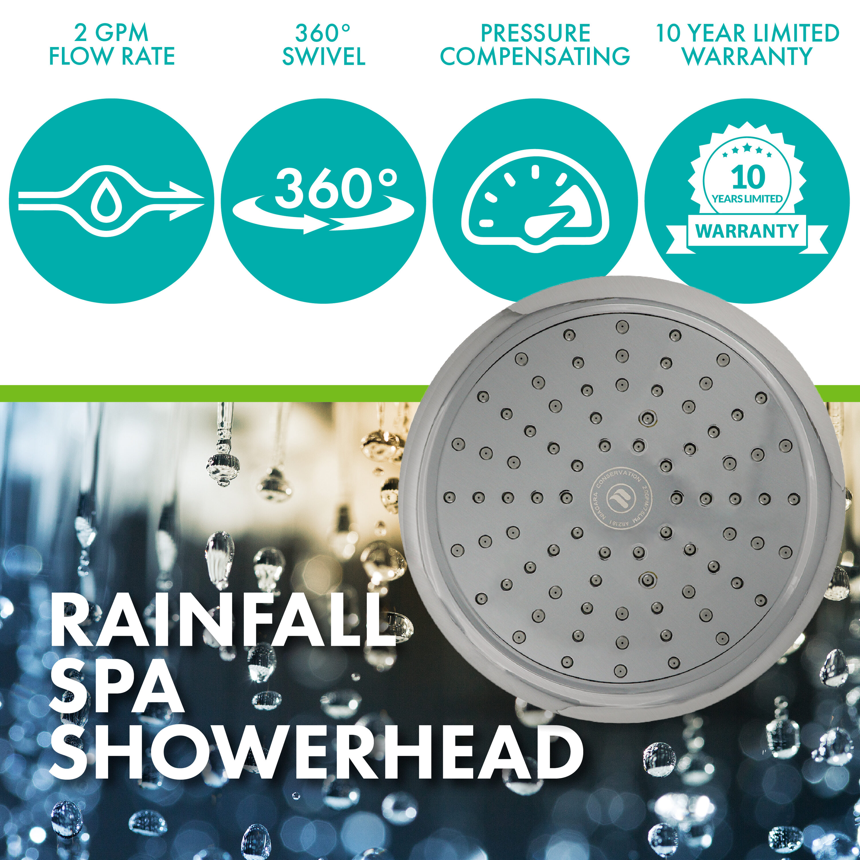 Niagara Conservation N9520BN Fixed-Showerhead - View #2
