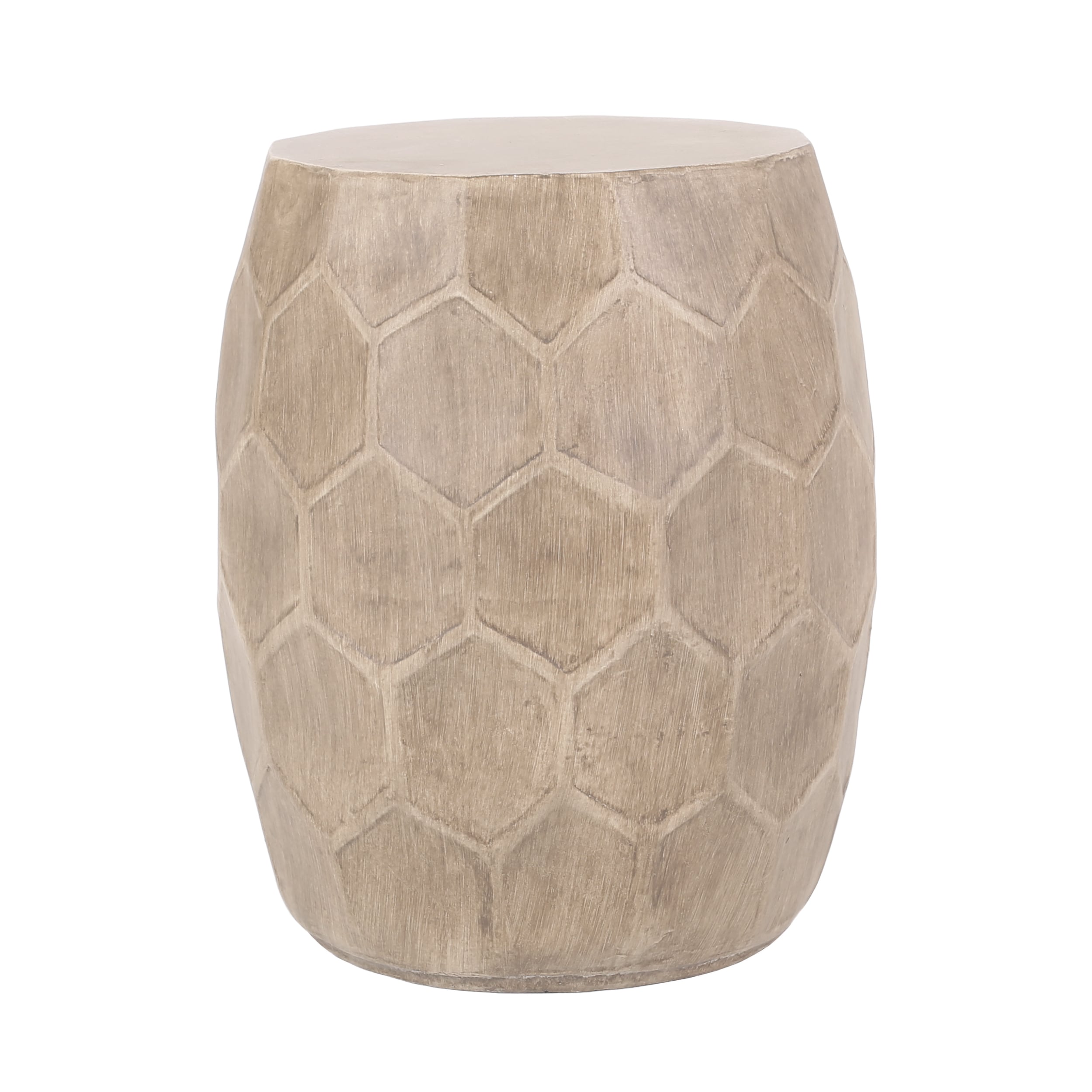 AHIOU HOME ZAAHG-73443.00GS 18.25-in Natural Magnesium oxide Barrel Garden Stool
