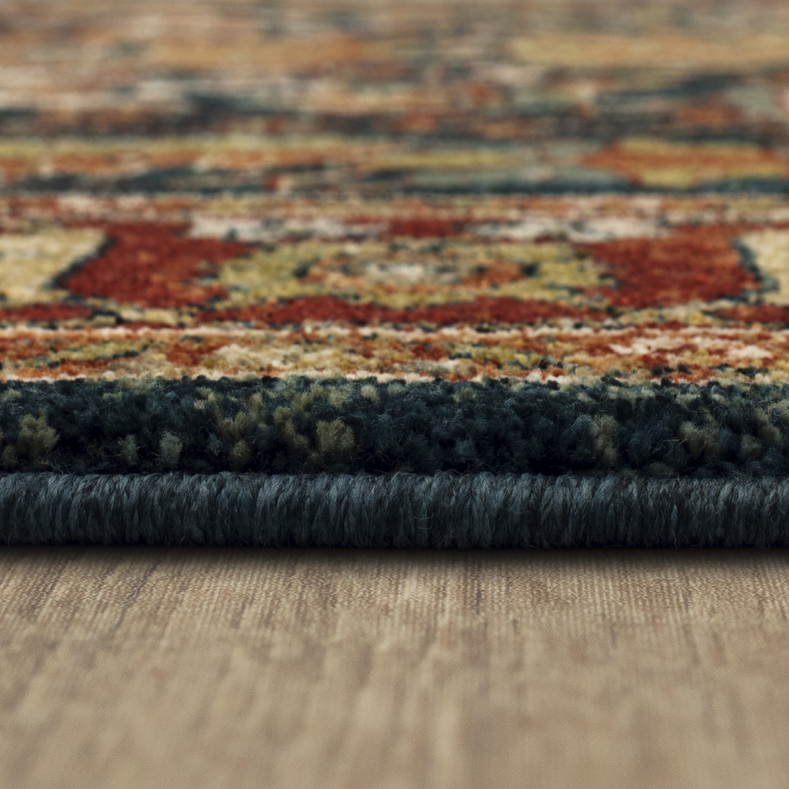 Amara Sapphire 8' x 11' Plush Comfort Rectangular Area Rug
