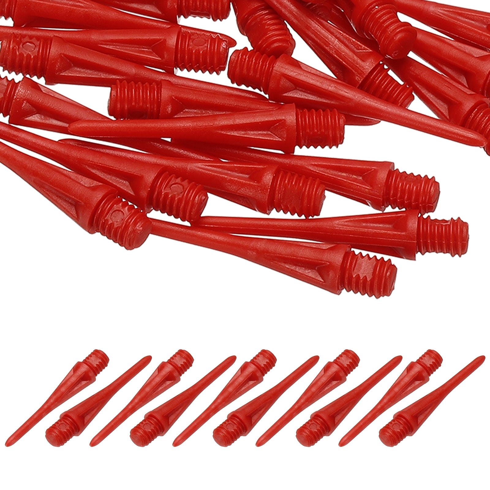 Unique Bargains Plastic Dart Tips 2BA Thread Soft Tip Dart Points Replacement Dart Accessories- Fitting for (Electronic Dartboard/Practice/Home Entertainment/Competition) 50pcs and Red