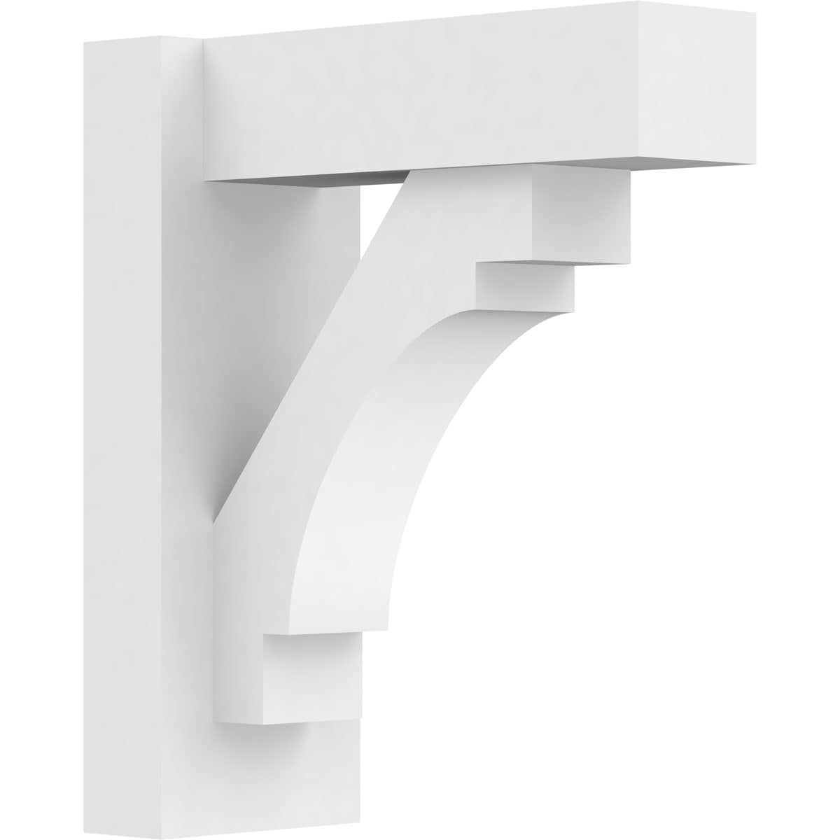 Ekena Millwork OUTP05X12X14MRC05 5-in W X 12-in D X 14-in H Merced Architectural Grade PVC Outlooker with Block Ends