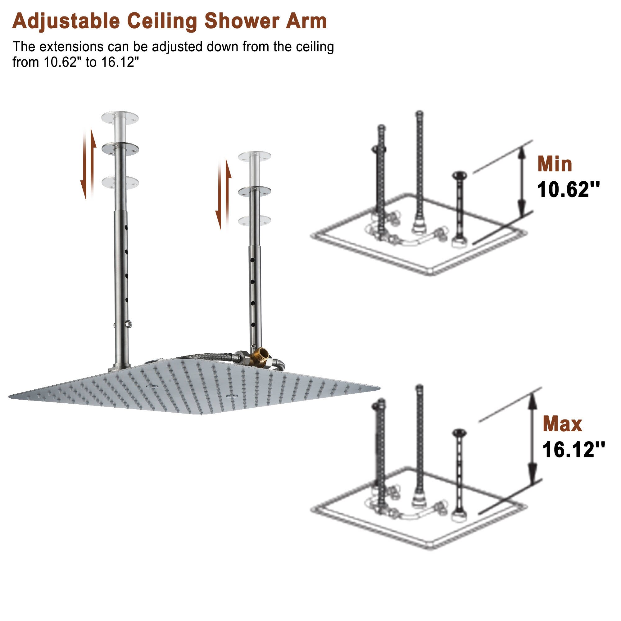 Clihome RCH-BAS8519B Showerhead-Bar-Panels - View #13