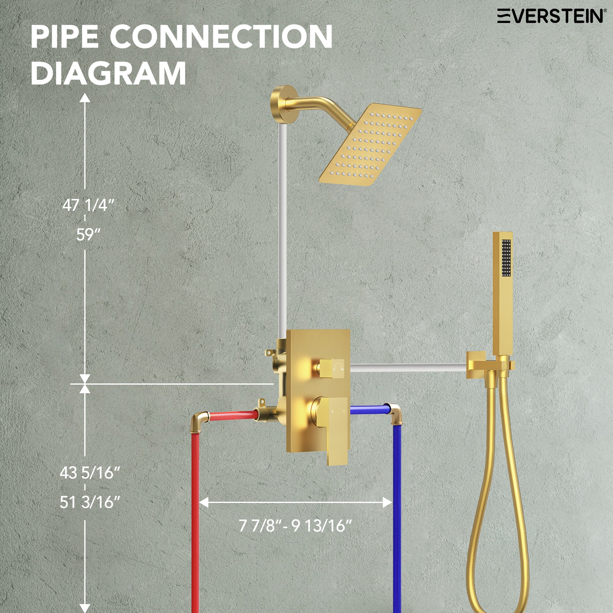 EVERSTEIN Q-895-OTOP Showerhead-Bar-Panels - View #8