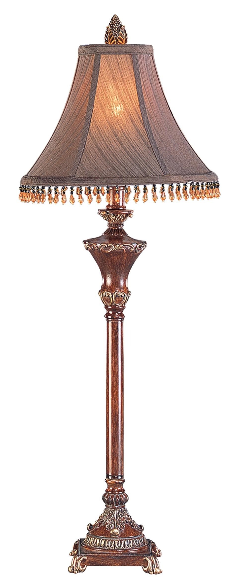 Ore International 11.65 in. Amber Victorian Goose Neck Touch-On Table Lamp