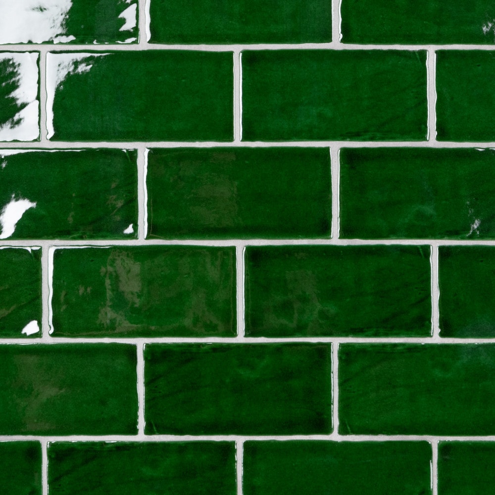 Smart Tiles Metro Medina Green 8-in x 12-in Glossy Resin Brick