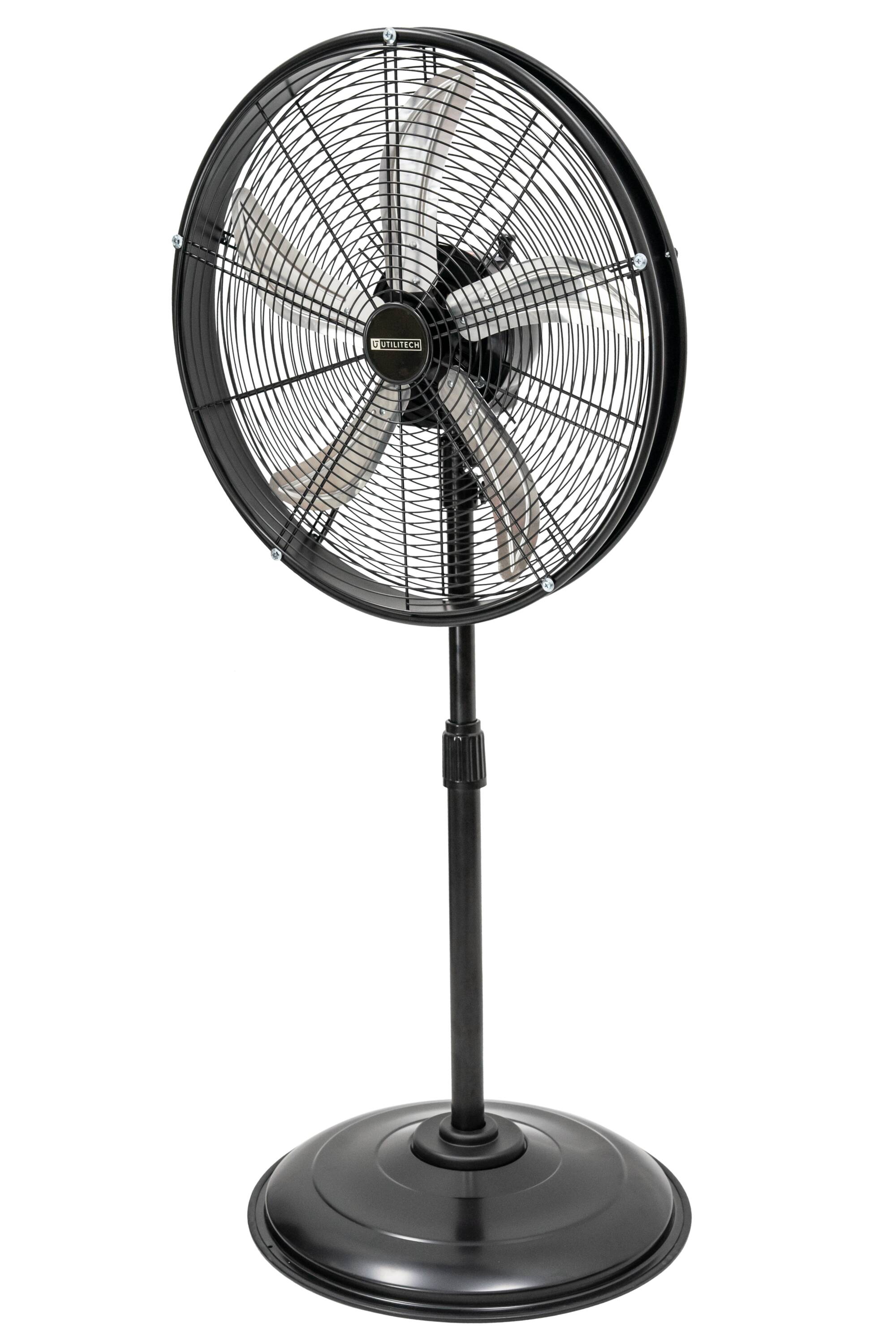 Utilitech SFSD1-500B3IW 20-in 120 -Volt 3 -Speed High Velocity Indoor Black Oscillating Pedestal Fan