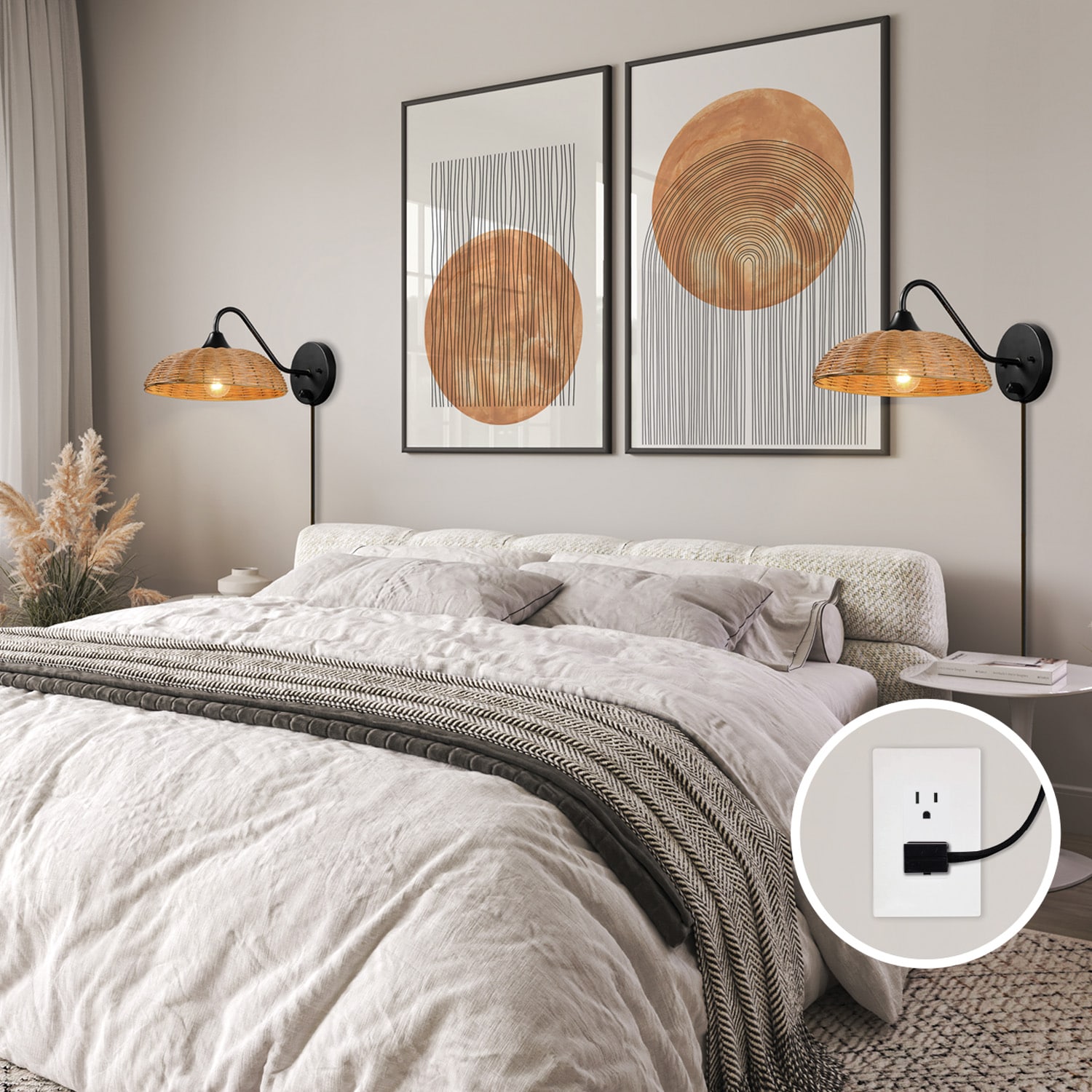 Globe Electric 91009821 10-in W 1 -Light Matte Black Bohemian/global Wall Sconce