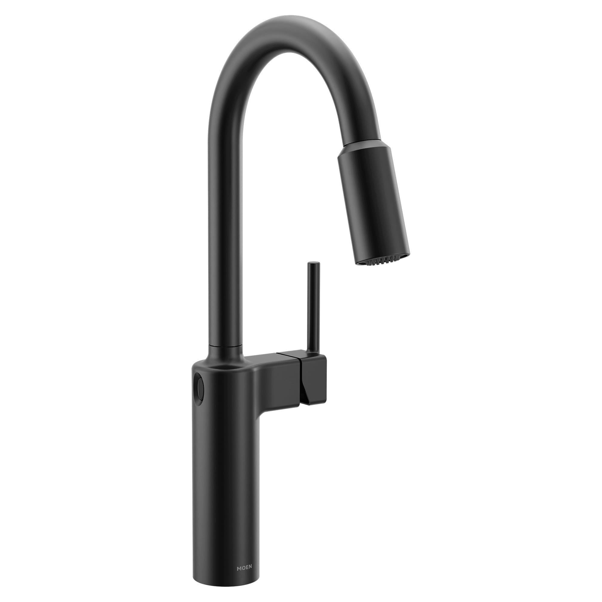 Moen 87463EWBL Inara Matte Black Single Handle Deck-mount Pull-down Kitchen Faucet with Sprayer (Includes Deck Plate)