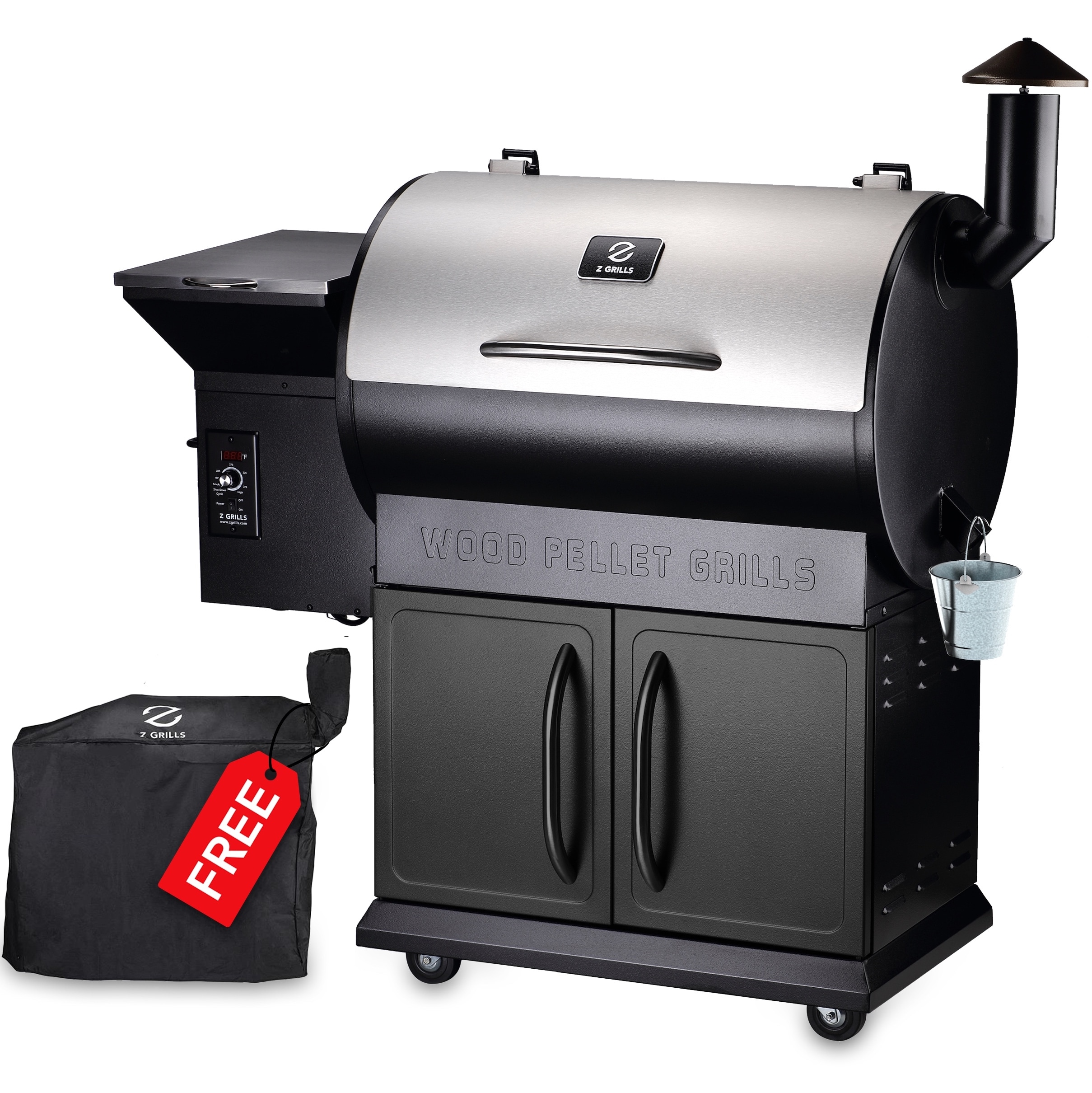 Z GRILLS Wood Pellet Smoker Grill, 8 in 1 BBQ Grill with Auto Temperature  Control, 697 sq in Cooking Area for Backyard, Patio and Outdoor Cooking