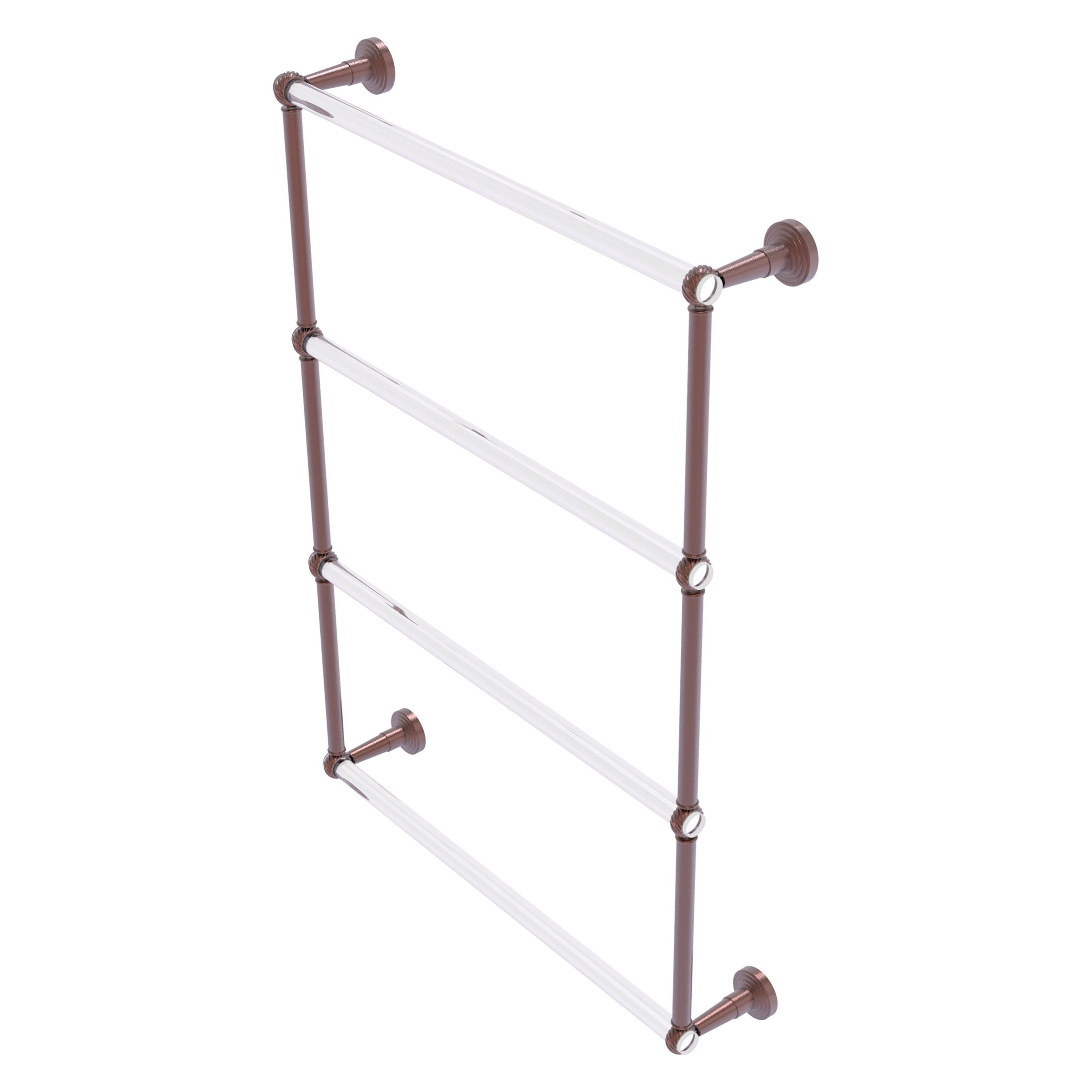 Allied Brass PB-28T-24-CA Pacific Beach 24-in double Antique Copper Wall mount 4-tier Towel Bar