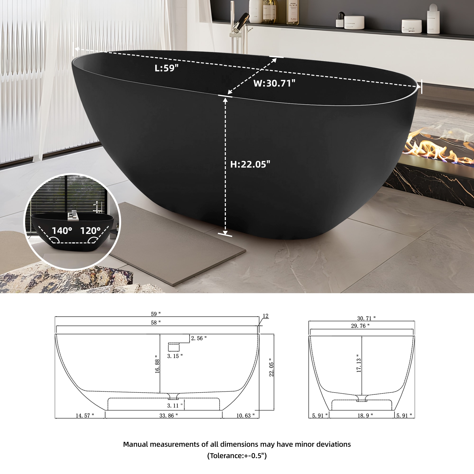 Forclover FRK-T302BA bathtubs - View #4