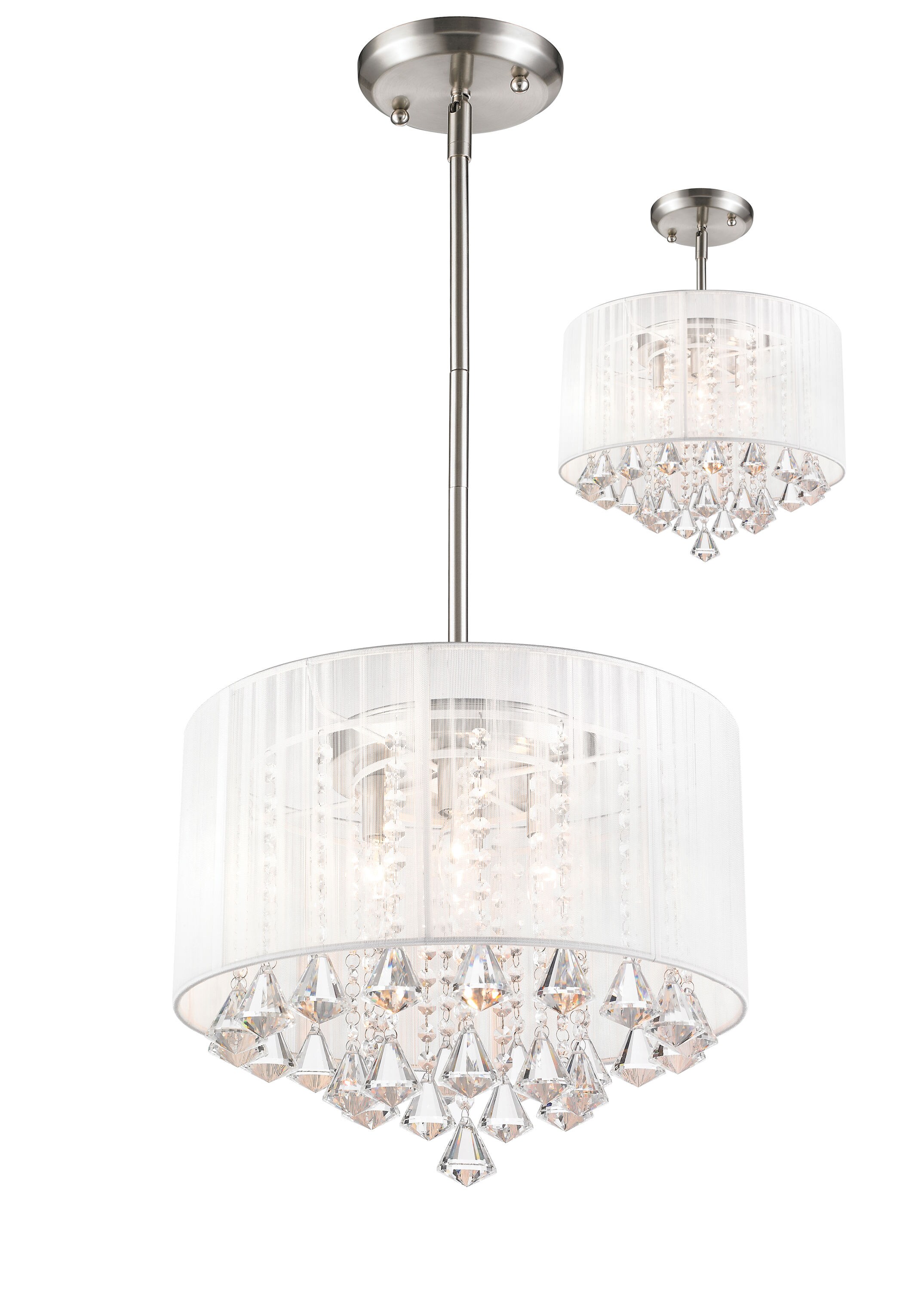 Z Lite Aura 4 Light Brushed Nickel Moderncontemporary Drum Pendant Light At 6884