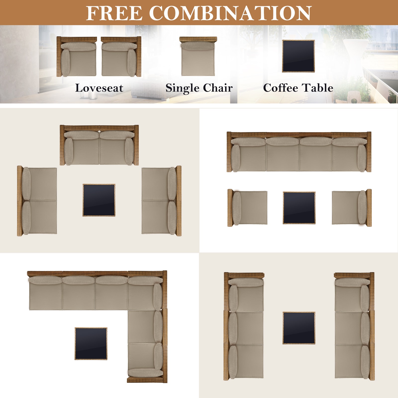NOBLEMOOD LS-2035CO Patio-Conversation-Sets - View #6