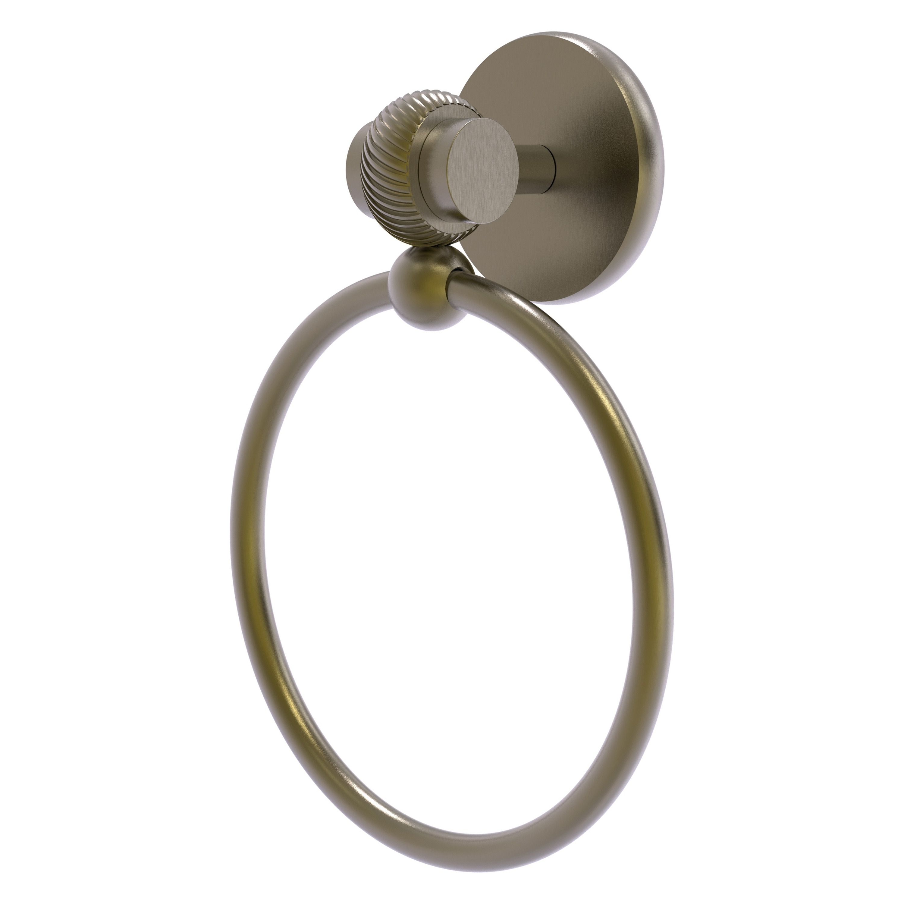 Allied Brass 7216T-ABR Satellite Orbit Two Antique Brass Wall mount Single Towel Ring