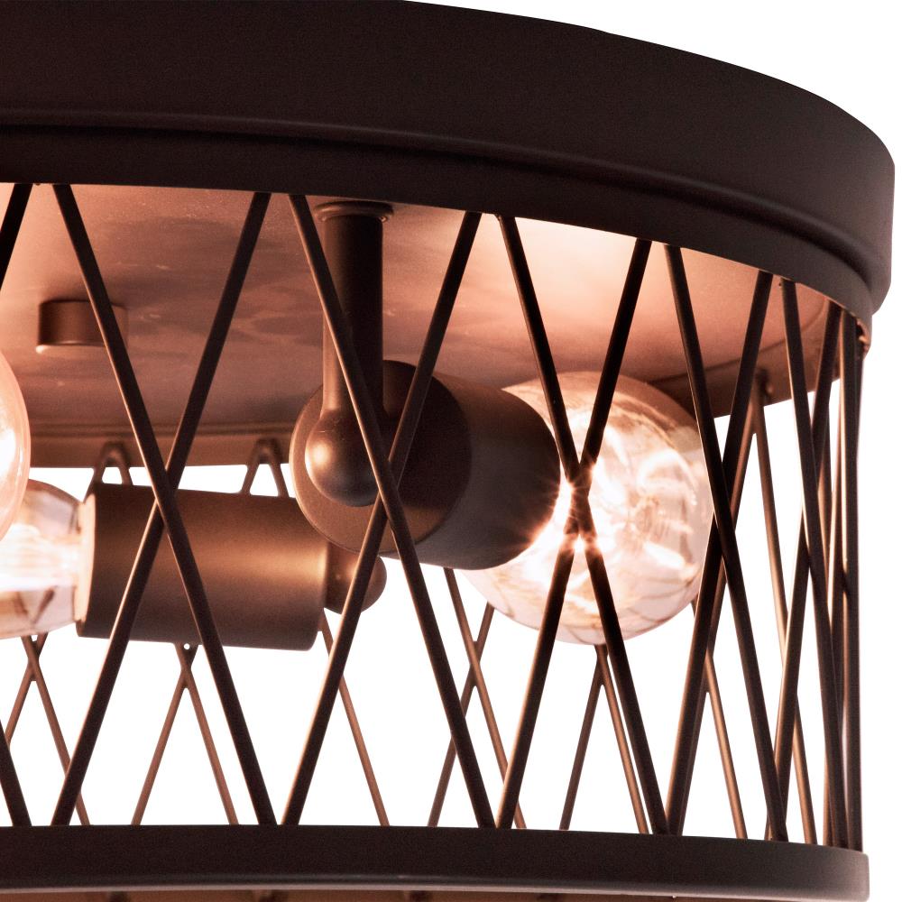 Arris Vintage Bronze 14.5" Drum Flush Mount Ceiling Light