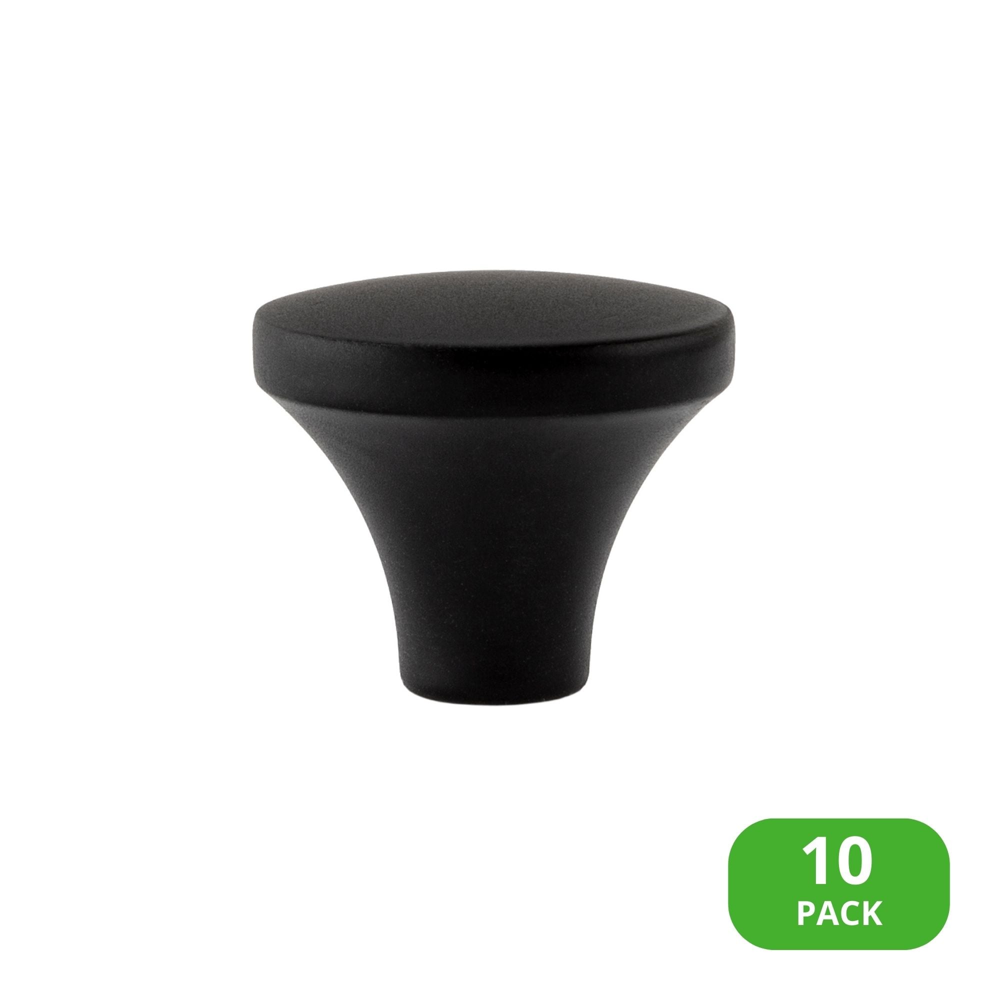 Sumner Street Home Hardware RL070307VP Lancaster 1-in Matte Black Round Modern Cabinet Knob 10 -Pack