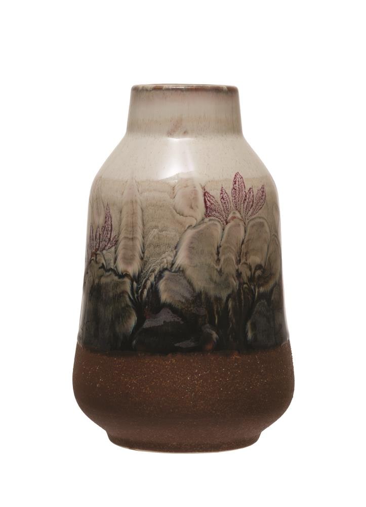 STORIED home Casual Hand-Painted Ceramic Vase 7.75-in H, 4.75-in D ...