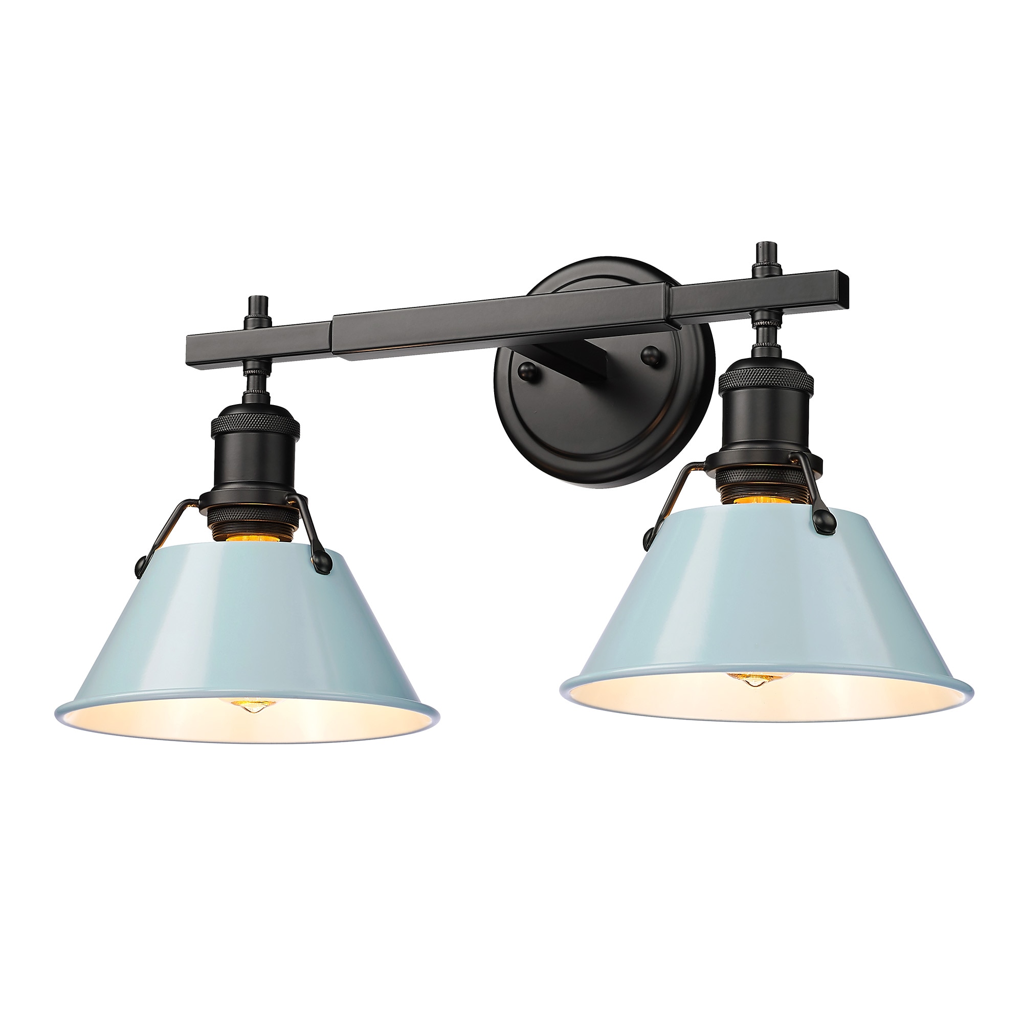 Golden Lighting 3306-BA2 BLK-SF Orwell 18.25-in 2 -Light Matte Black Transitional Vanity light