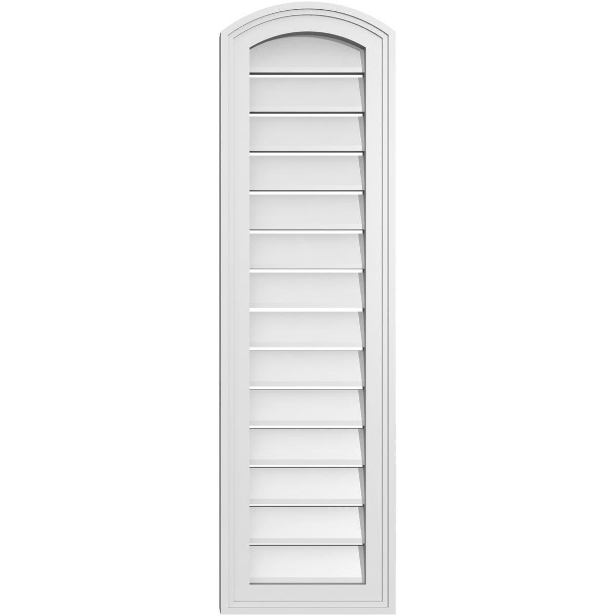 Ekena Millwork GVPAR12X4202SF 12-Inches x 42-Inches Off-white Round top PVC Gable Louver Vent