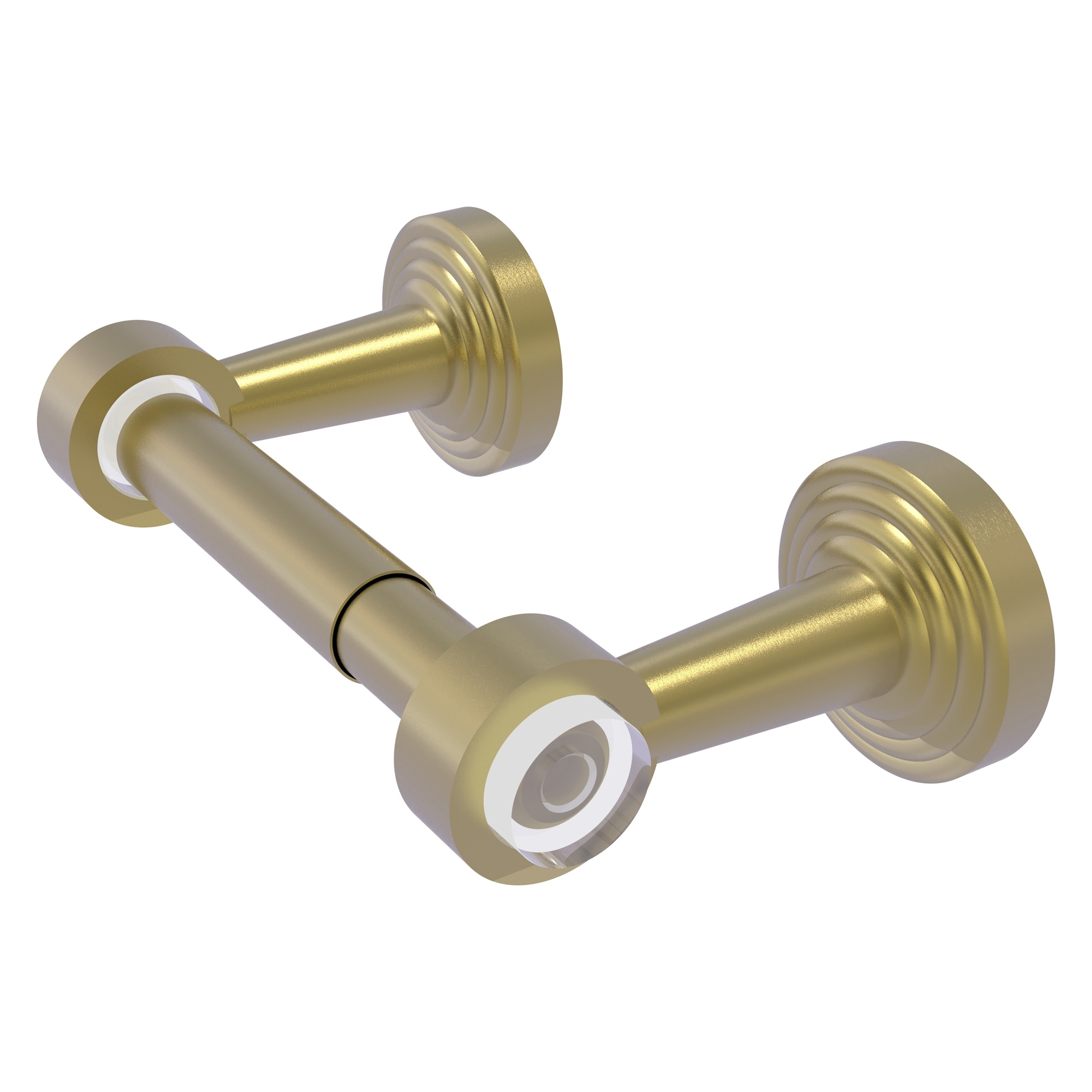 Allied Brass PB-24-SBR Pacific Beach Satin Brass Wall mount Double post Toilet Paper Holder 1 -Rolls