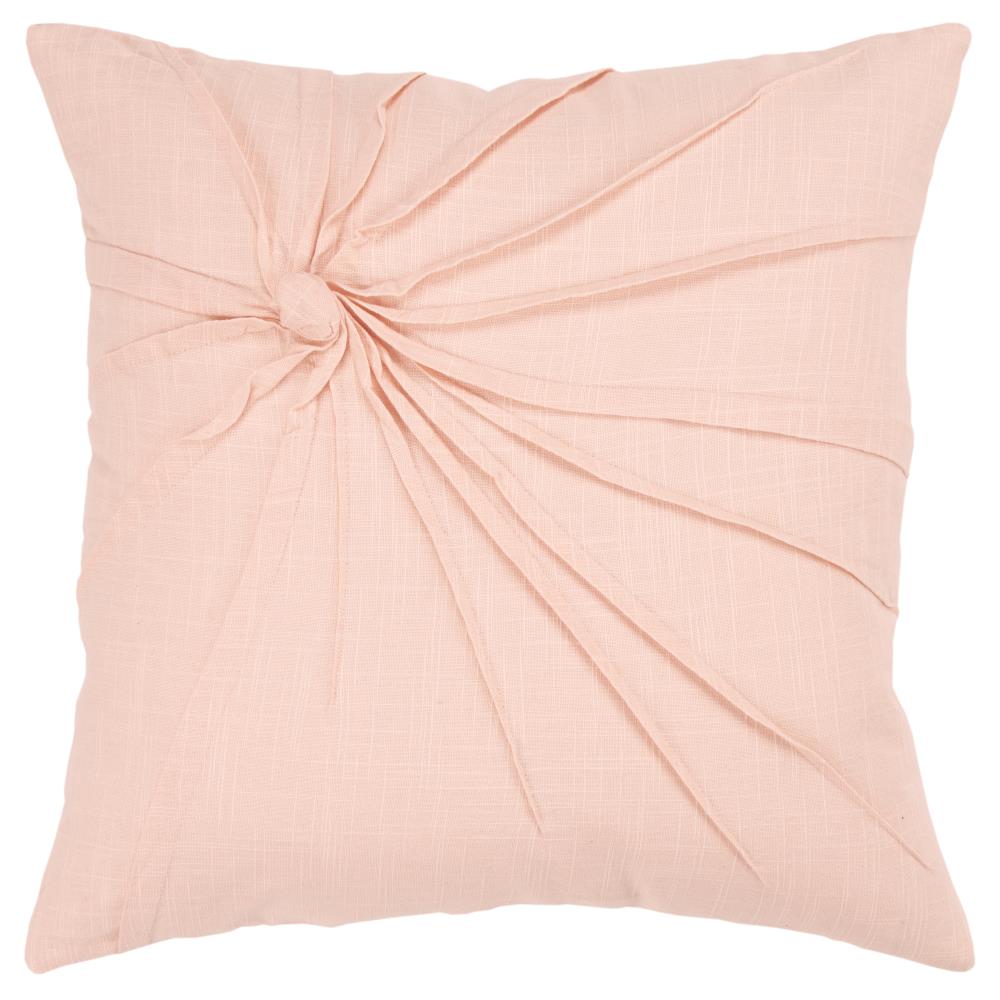 Rizzy Home T08766 Poly filled pillow 18-in x 18-in Pink Square Indoor Decorative Pillow