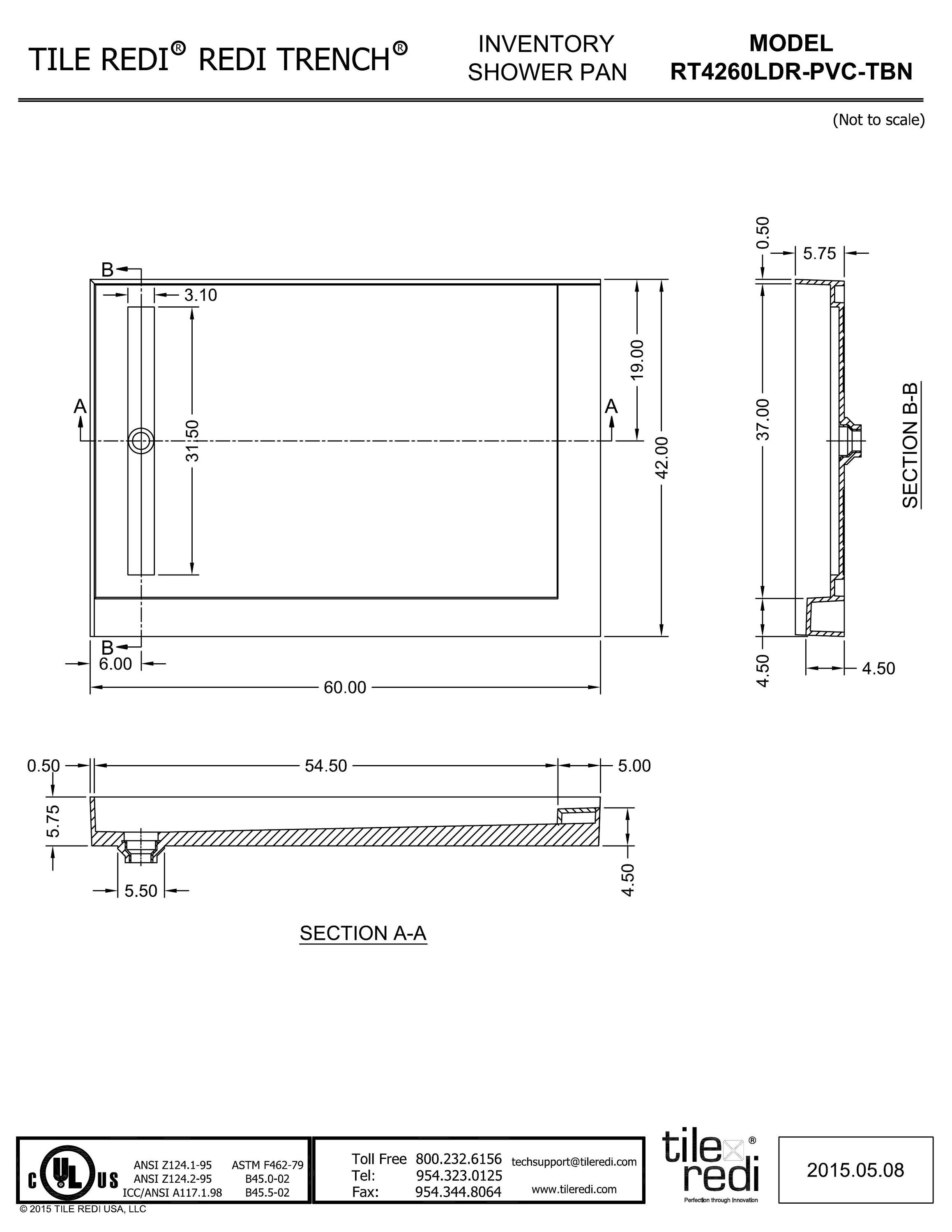 Tile Redi RT4260LDR-PVC-TBN Shower-Floors - View #10