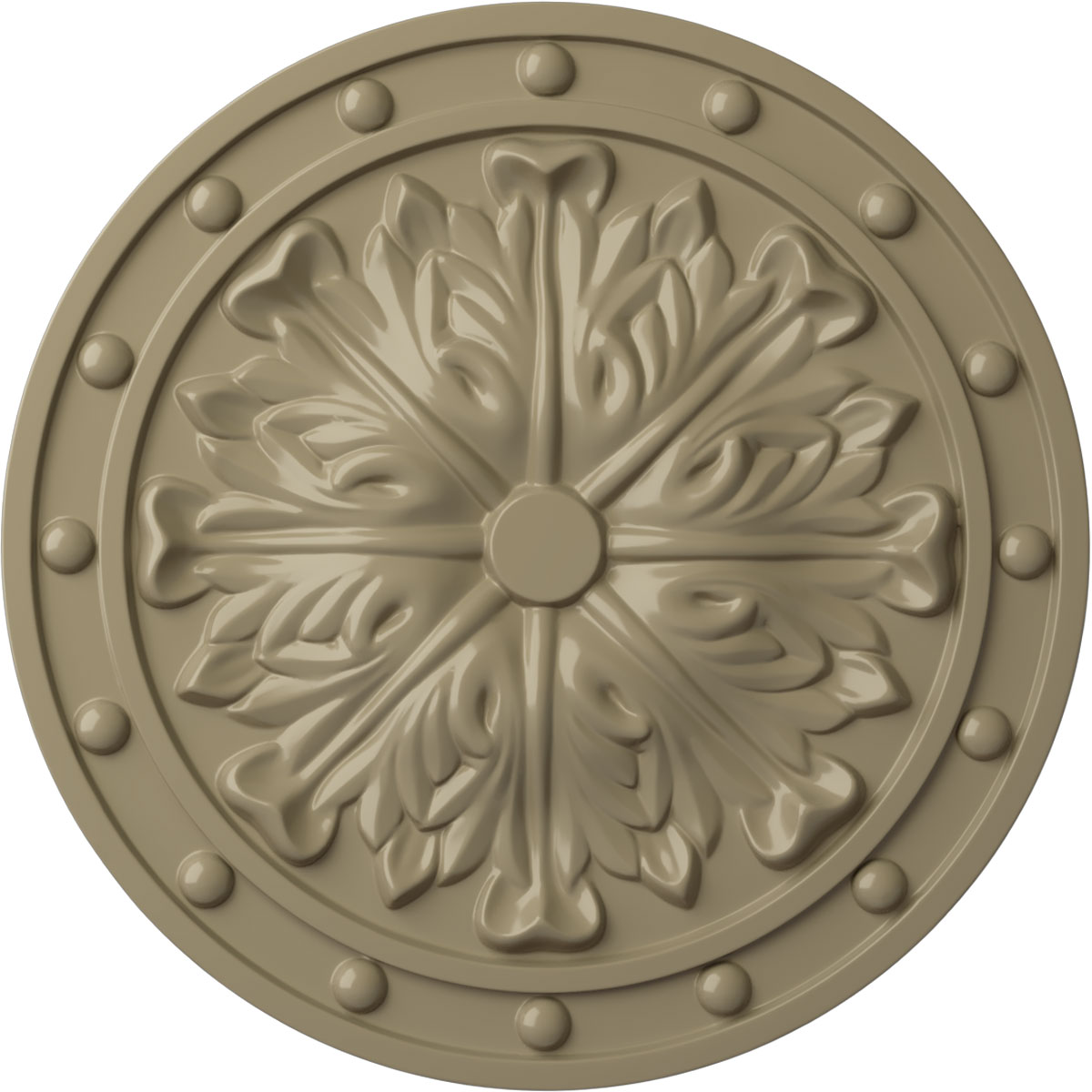 Ekena Millwork CM20FOGDF Foster Acanthus Leaf 20.5-in W x 20.5-in L Painted Gobi Desert Polyurethane Whole Ceiling Medallion
