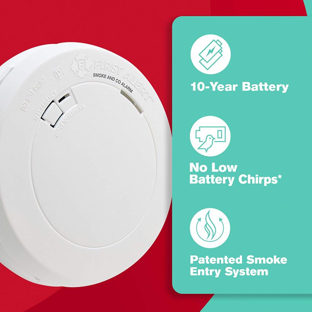 First Alert PRC710 Smoke and Carbon Monoxide Detector 10 Year Battery Alarm 