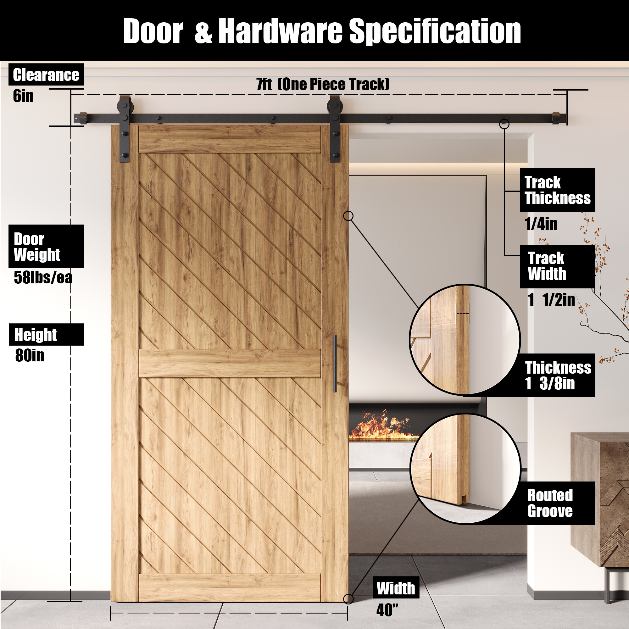 HOMACER YT1TGH084C-XT2-4080 Barn-Doors - View #2