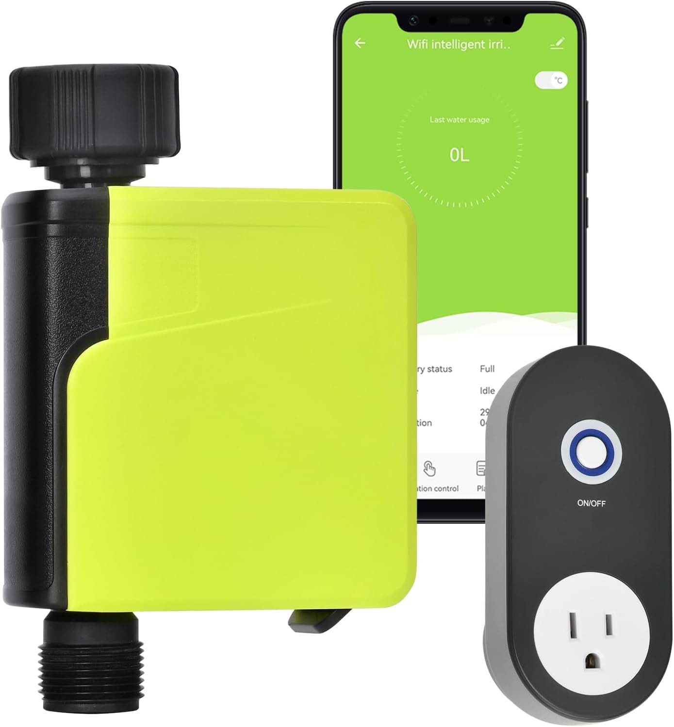 RainPoint TTV107WRF+TWG004WRF WiFi Sprinkler Timer – Smart Garden Hose Controller with 2 Watering Modes and Rain Delay