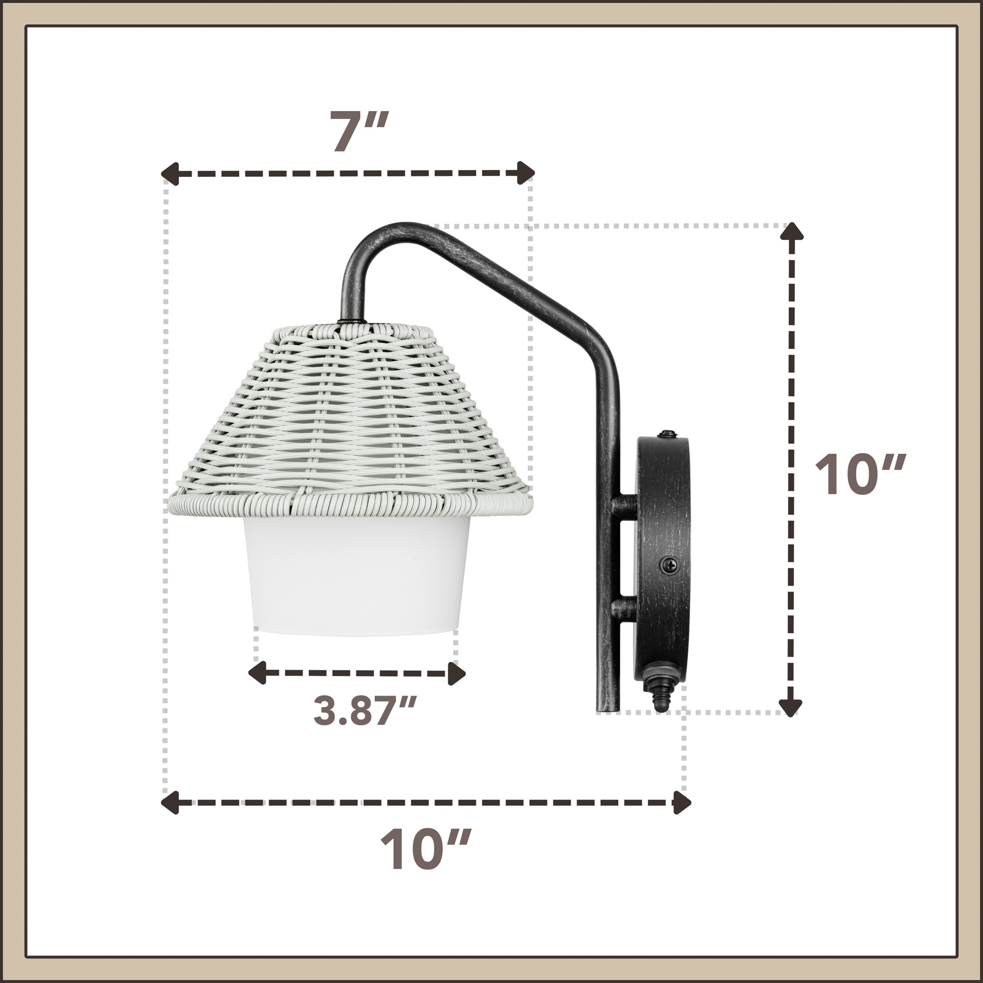 Allen Roth 1 Light 9 5 In H Matte Bronze LED Outdoor Wall Light In   66249508 