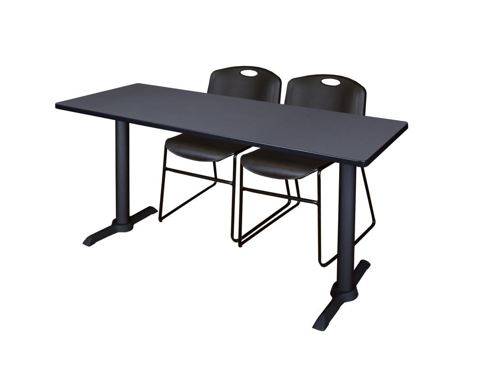 Regency MTRCT7224GY44BK Training Gray 4-Person Training Table (72-in W x 29-in H)