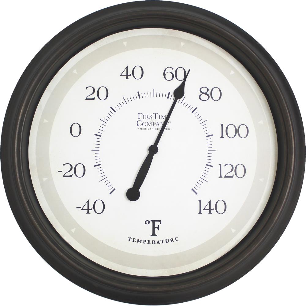 Nature Spring Analog Wired Indoor or Outdoor Bronze Modern Thermometer in  the Thermometer Clocks department at