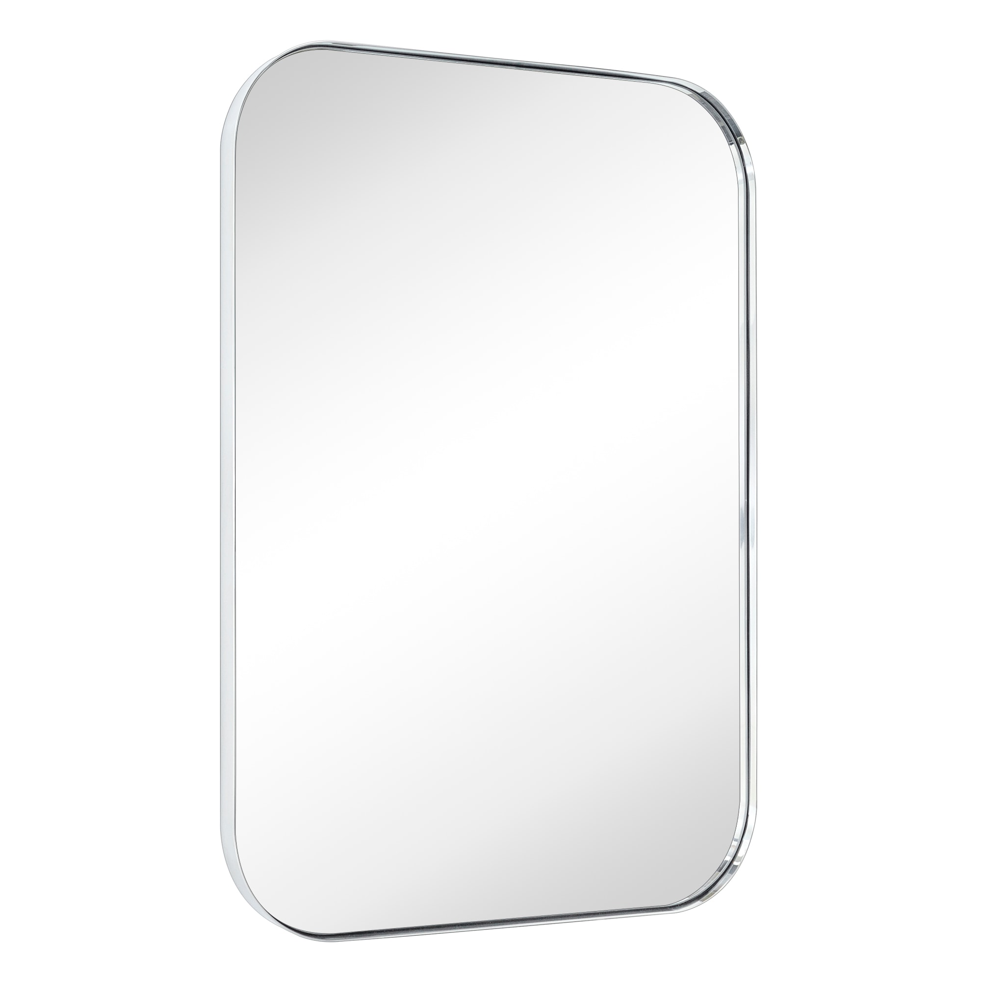 TEHOME GC-0Y012 Mid-Century 22-in x 30-in Polished Rectangle Bathroom Vanity Mirror ( Chrome )
