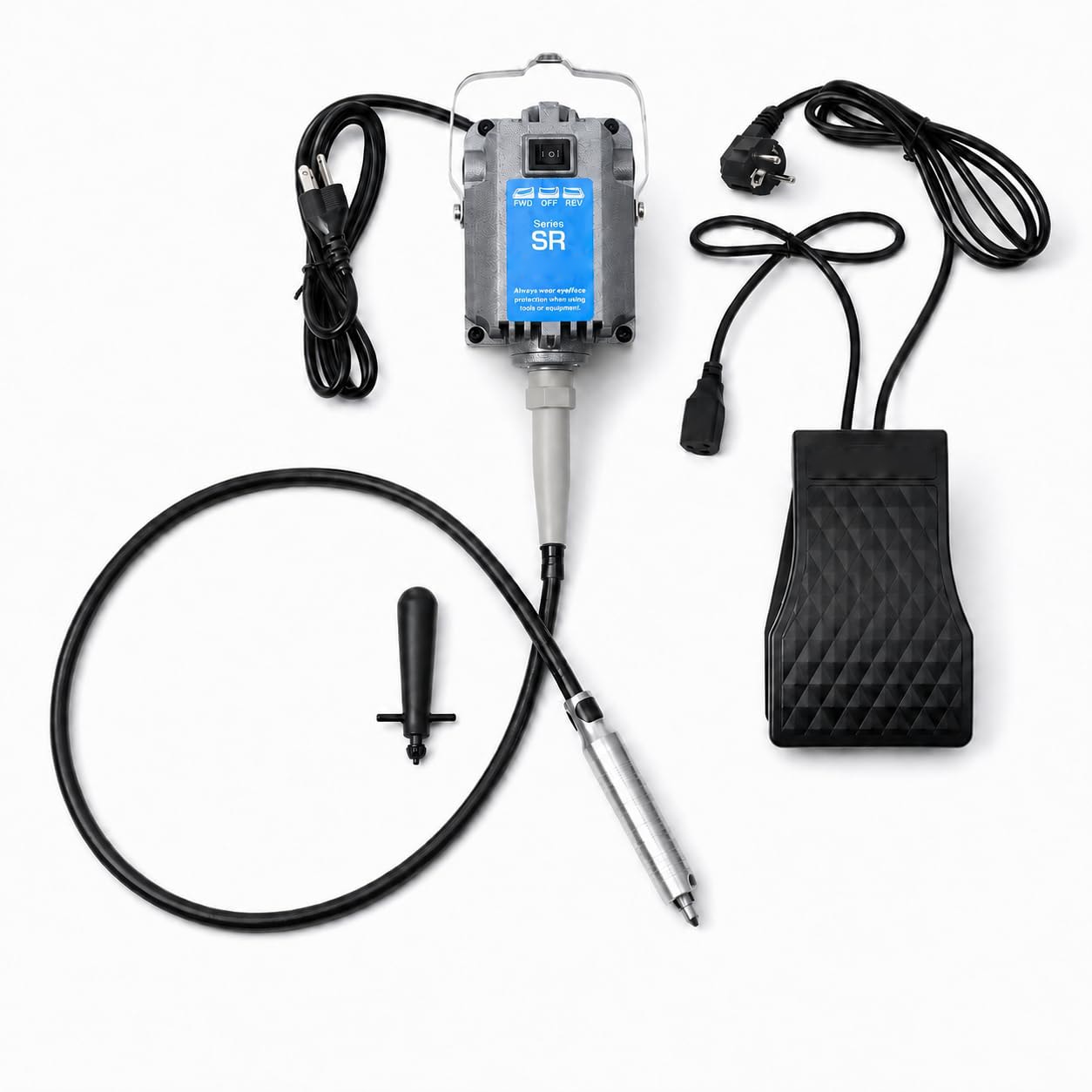 KHKFY  Rotary Tool 230W Hanging Flex Shaft Grinder with Foot Pedal Speed Control 0 to 18000 RPM Quiet Polisher and Carver for Jewelry Metal Wood