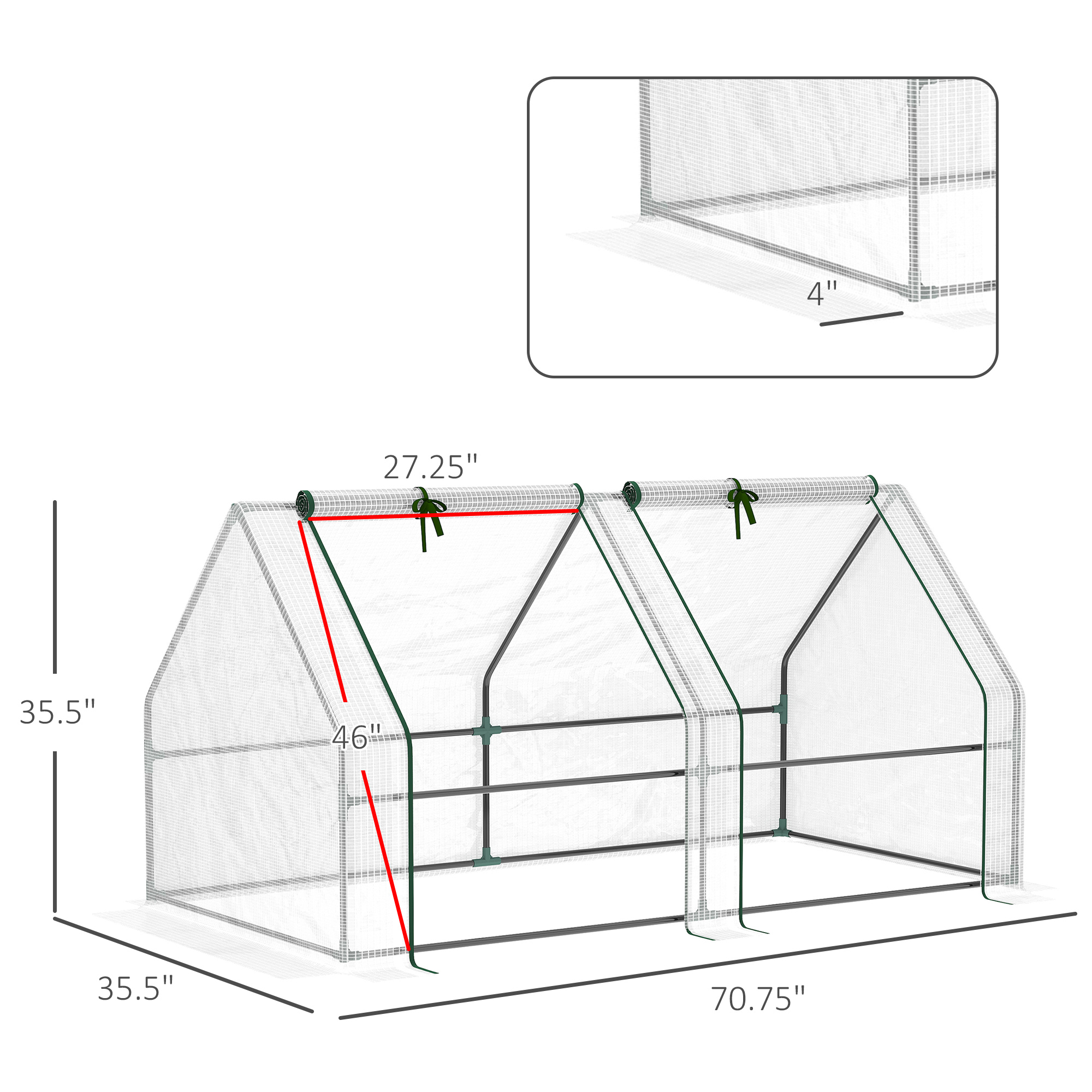 Outsunny 845-204V03WT greenhouses - View #3
