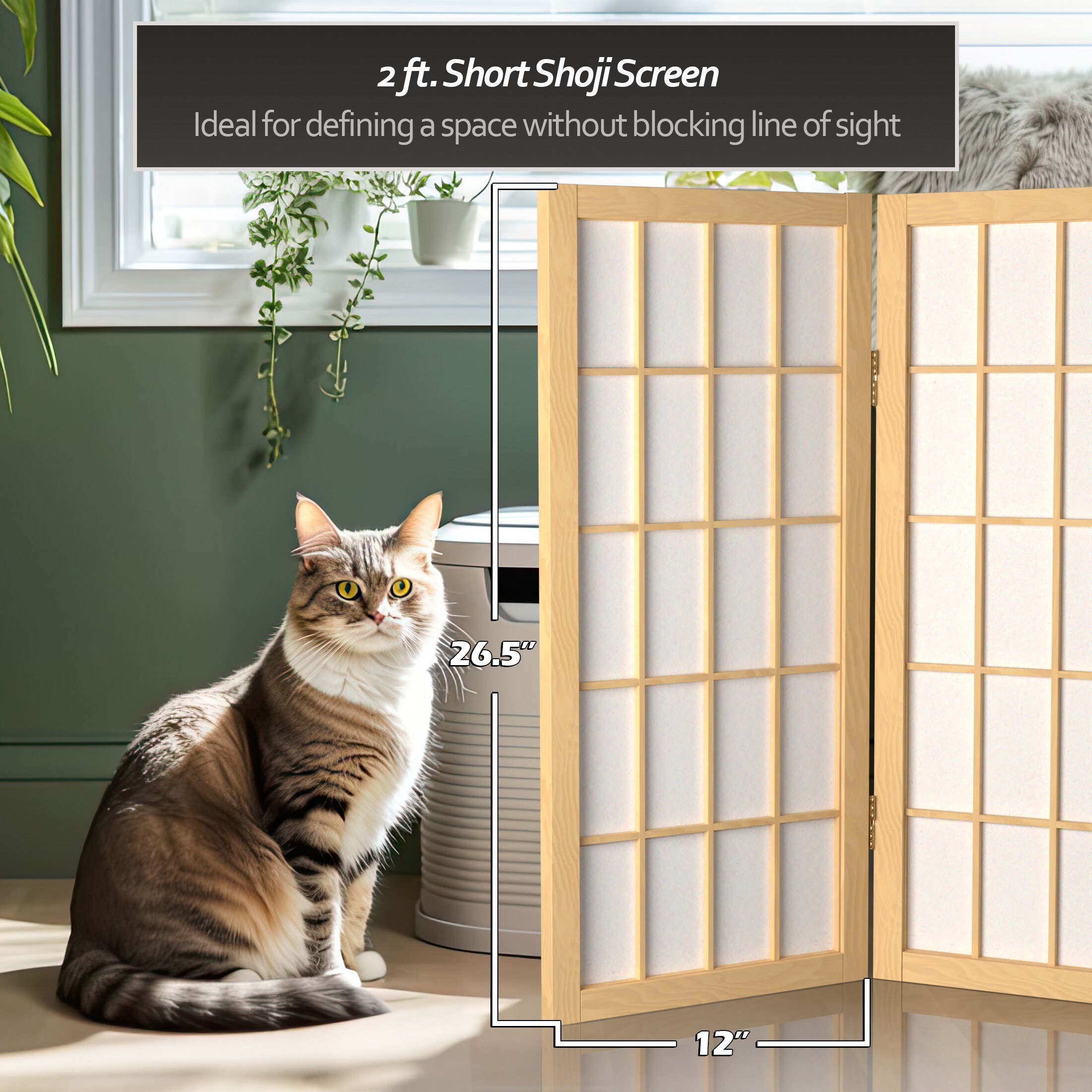 Oriental Furniture WP24-NAT-4P Indoor-Privacy-Screens - View #5
