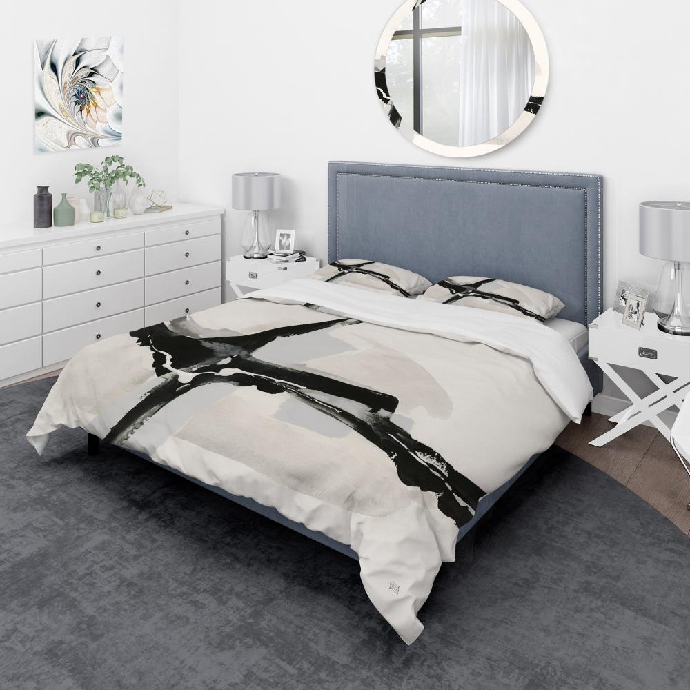 Designart BED30326-T 3 -Piece Black Twin Duvet cover Set