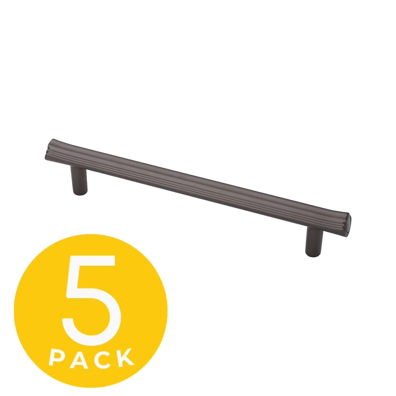 Sapphire SP-2214-128-GM-5 Eclipse 5-in , 128mm Center to Center Matte Grey Rectangular Handle Drawer Pulls 5 -Pack