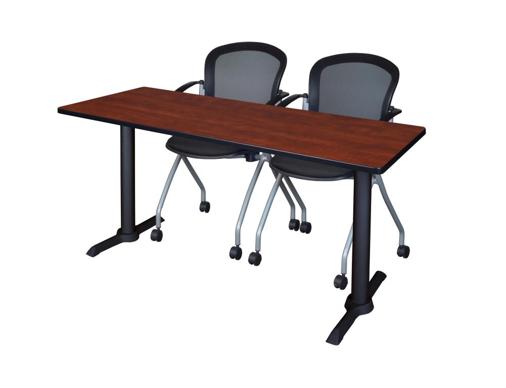 Regency MTRCT6624CH23BK Training Red 4-Person Training Table (66-in W x 29-in H)
