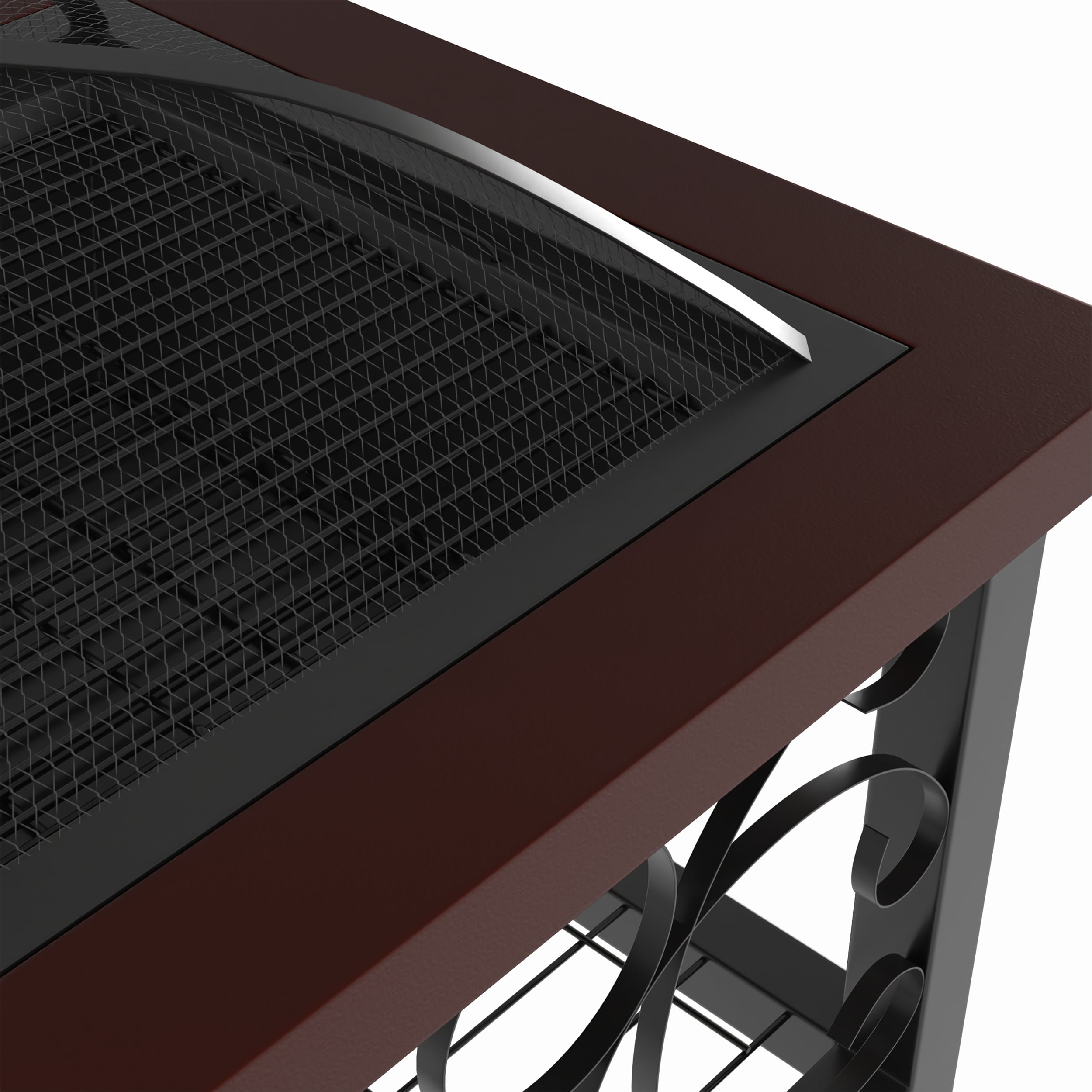 30" Bronze Wood Fire Pit Table with Storage Rack
