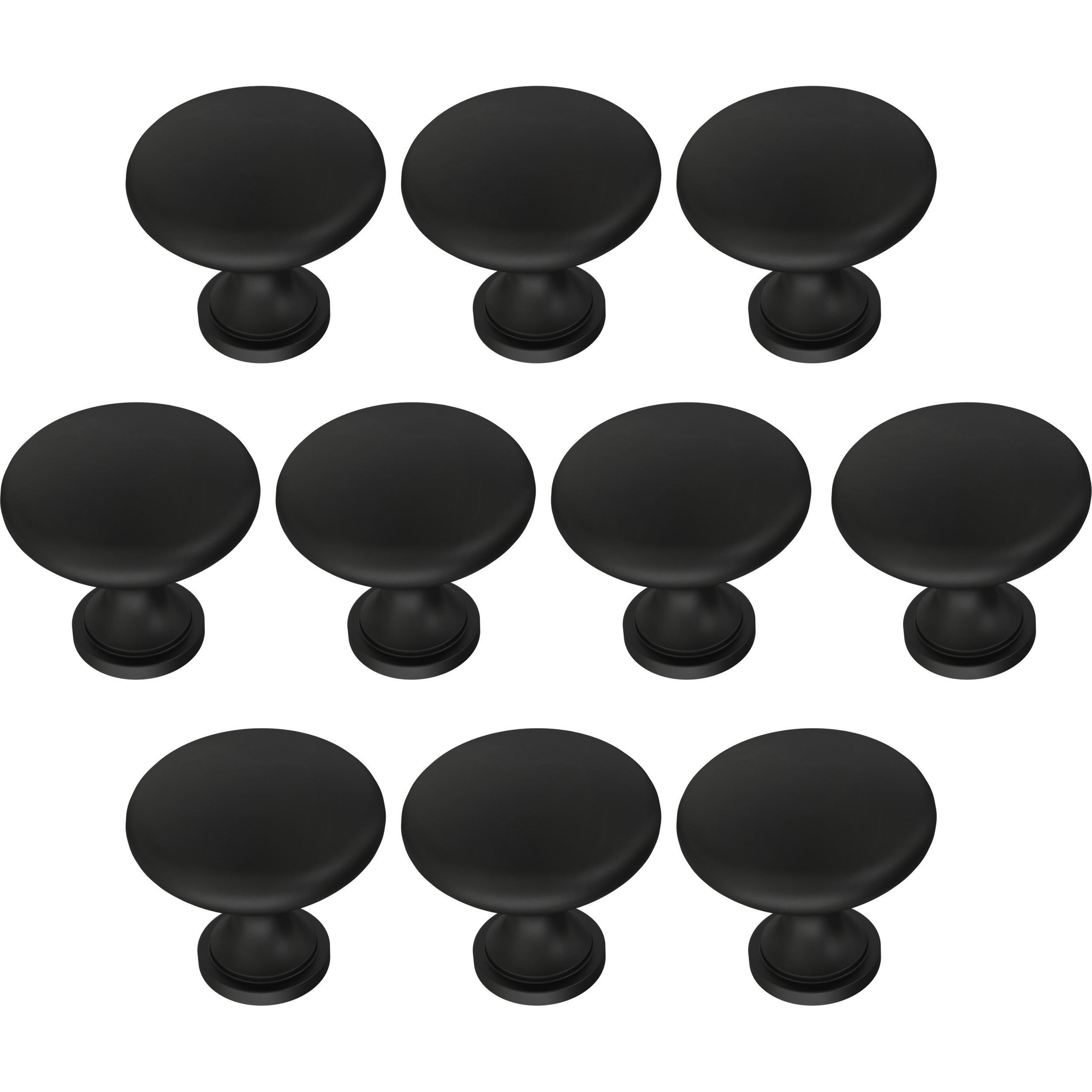 Franklin Brass Mushroom 1-1/4-in Matte Black Round Cabinet Knob (10 ...