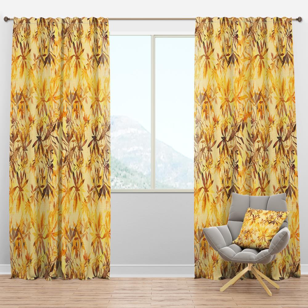 Designart CTN18752-52-63 63-Inches Yellow and Gold Room darkening Thermal lined Rod pocket Single curtain panel