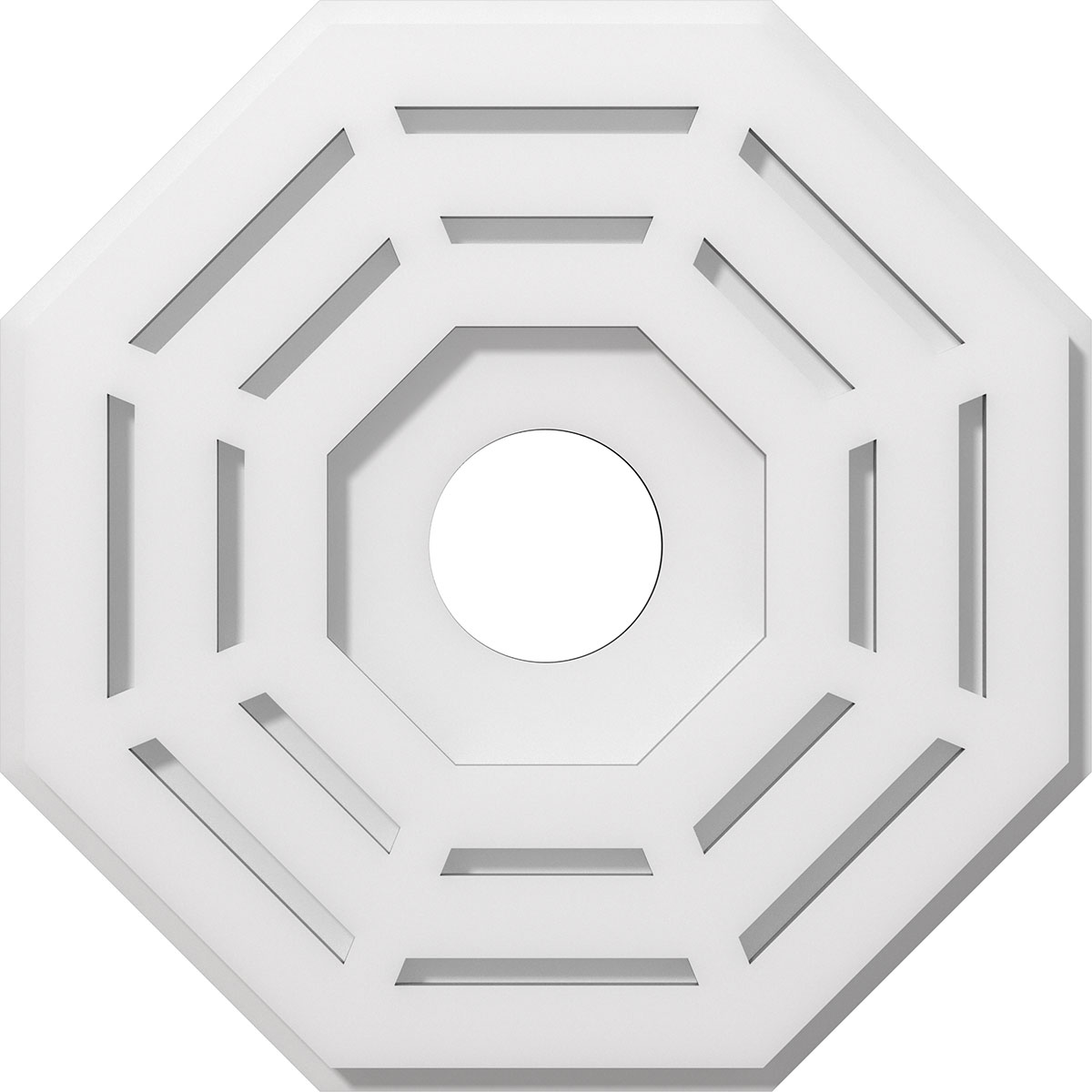 Ekena Millwork CMP14WN-03000 Westin 14-in W x 14-in L Contemporary White PVC Whole Ceiling Medallion