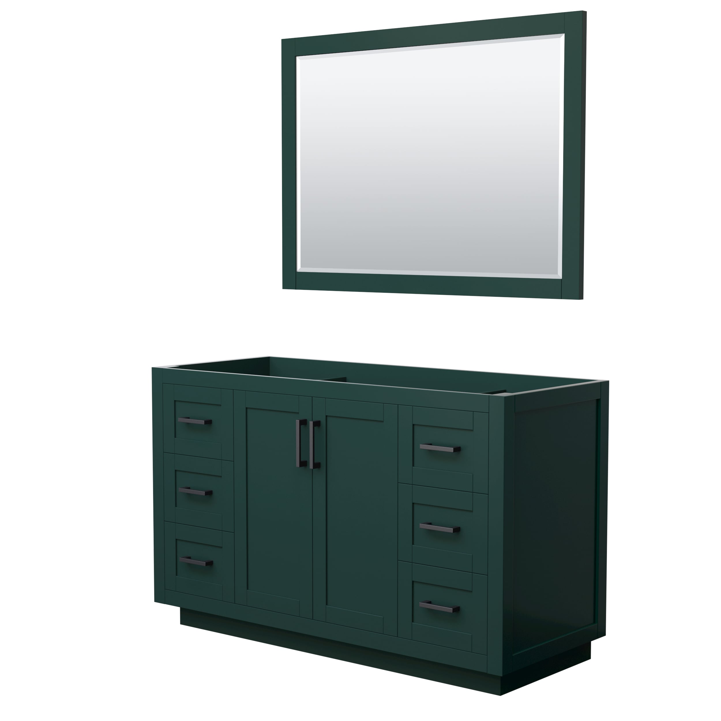Wyndham Collection WCF292954SGKCXSXXM46 Miranda 54-in Green with Matte Black Trim Bathroom Vanity Base Cabinet without Top (Mirror Included)