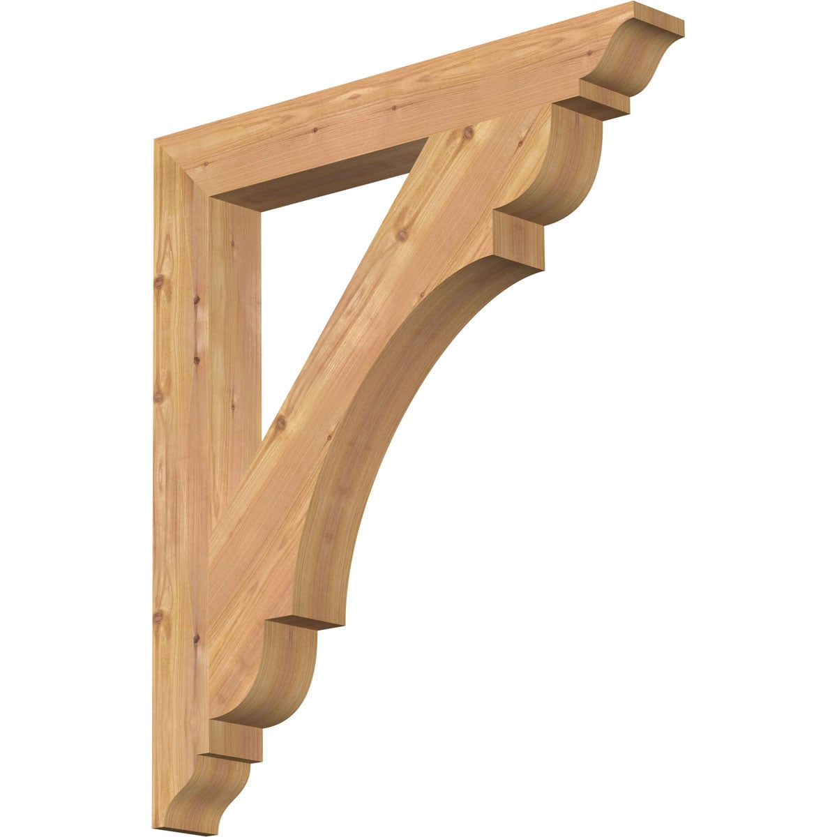 Ekena Millwork BKT04X28X32OLY01SWR Olympic traditional smooth 3-1/2-in x 28-in x 32-in Western red cedar Brown Wood Standard bracket