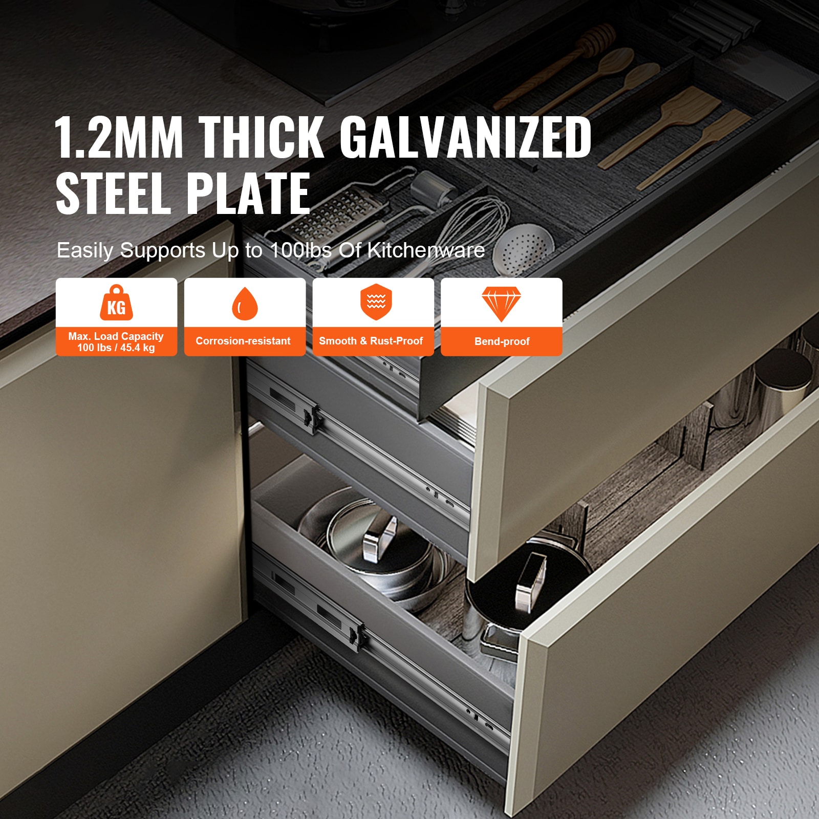 VEVOR CZCJCTDG100L9UZXZV0 Drawer-Slides - View #5